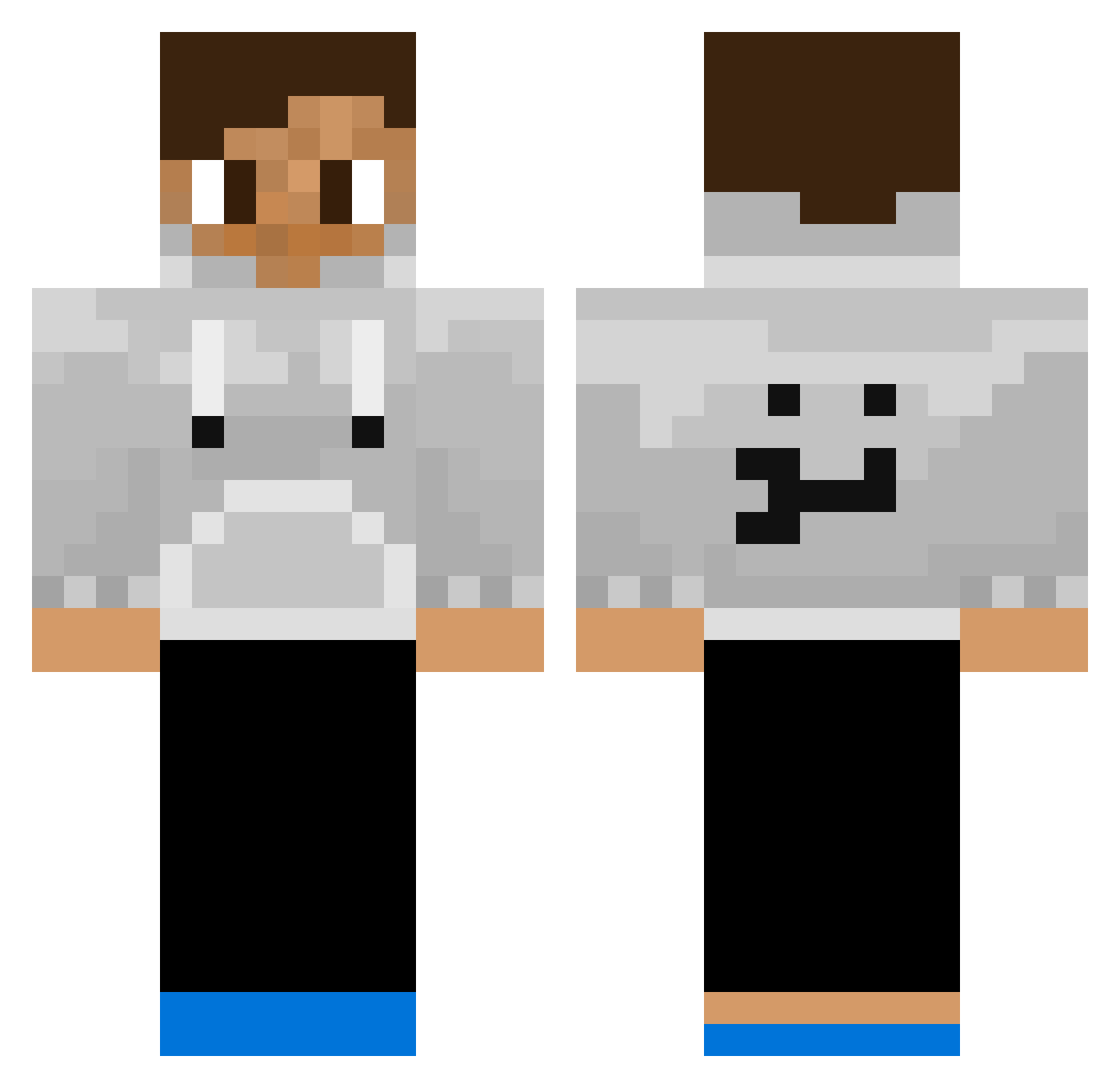 ZinexoR Minecraft skin, front and back view
