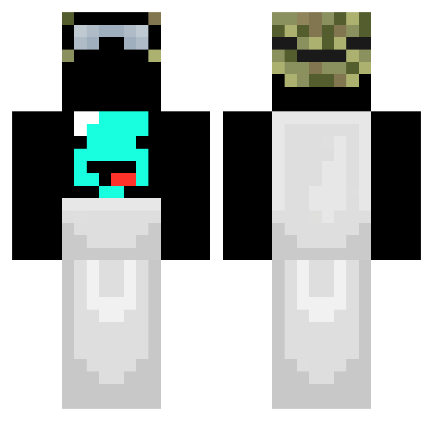 SkepidyToilet Minecraft skin, front and back view