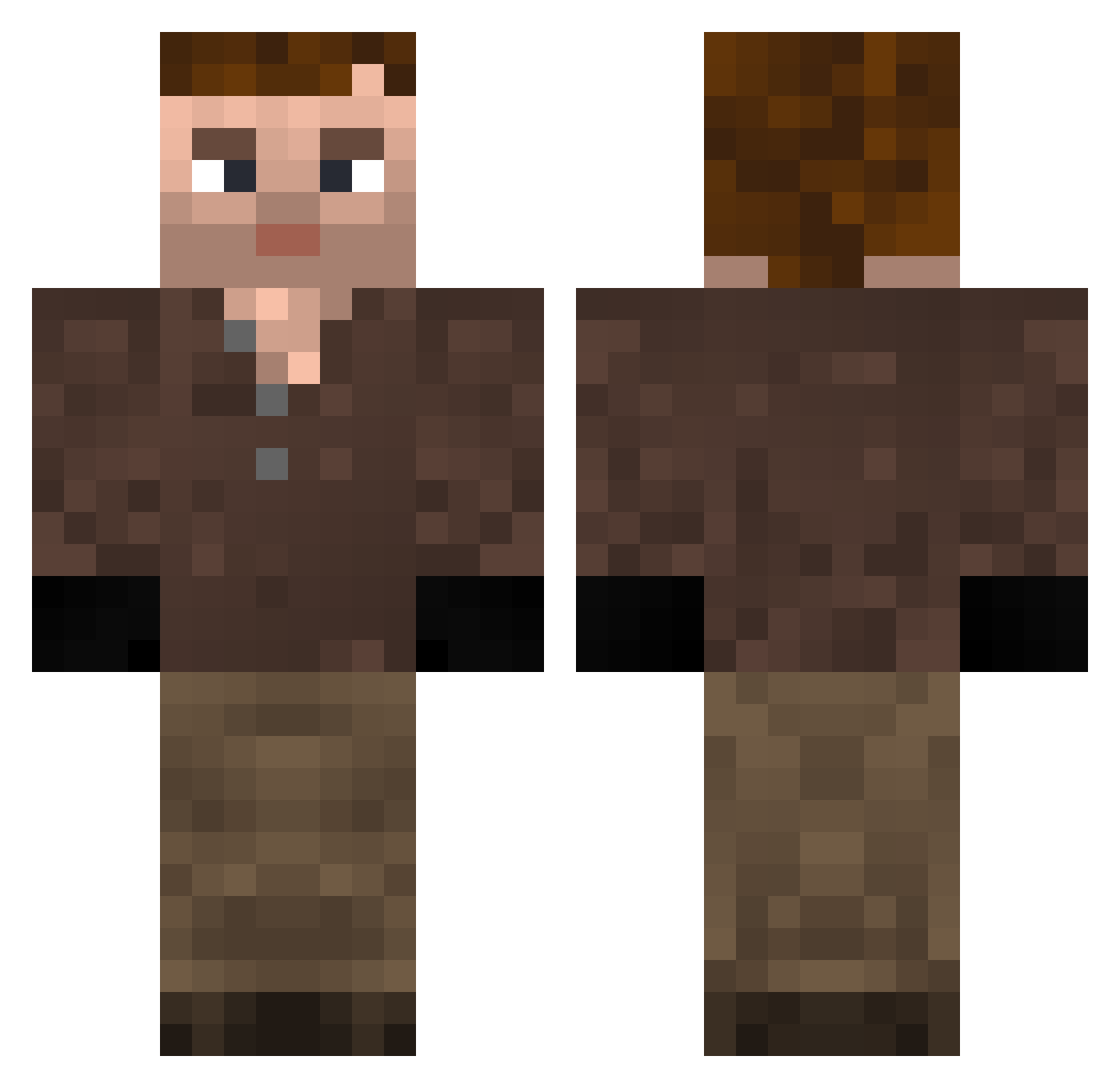 sisterfister666 Minecraft skin, front and back view