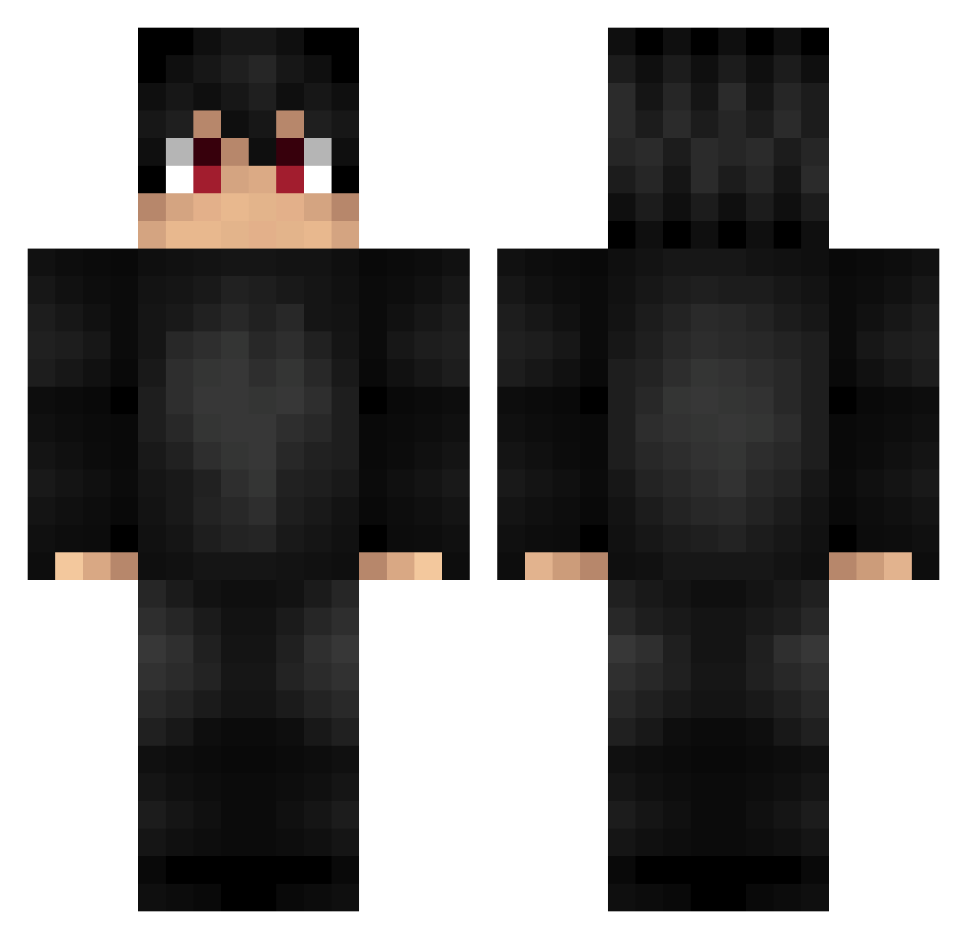 TE30 Minecraft skin, front and back view