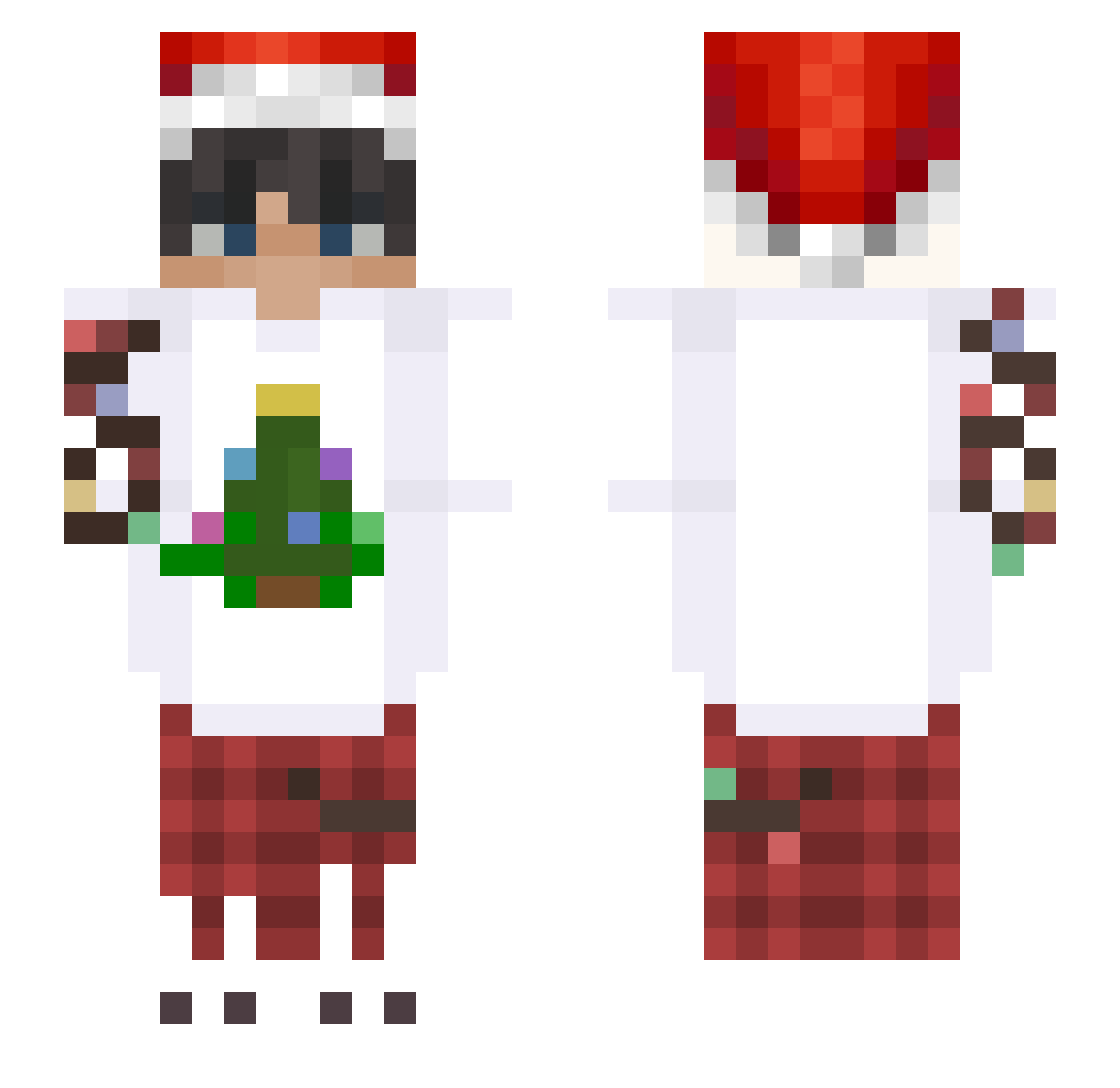 RAISEZMAN Minecraft skin, front and back view