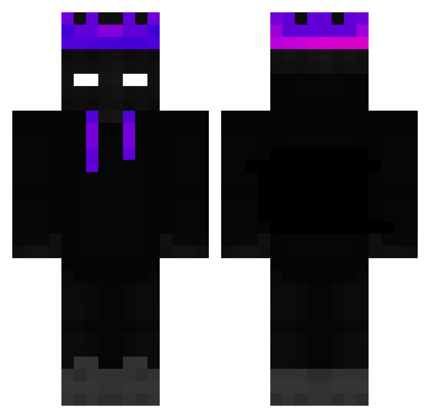 RenderingFramez Minecraft skin, front and back view