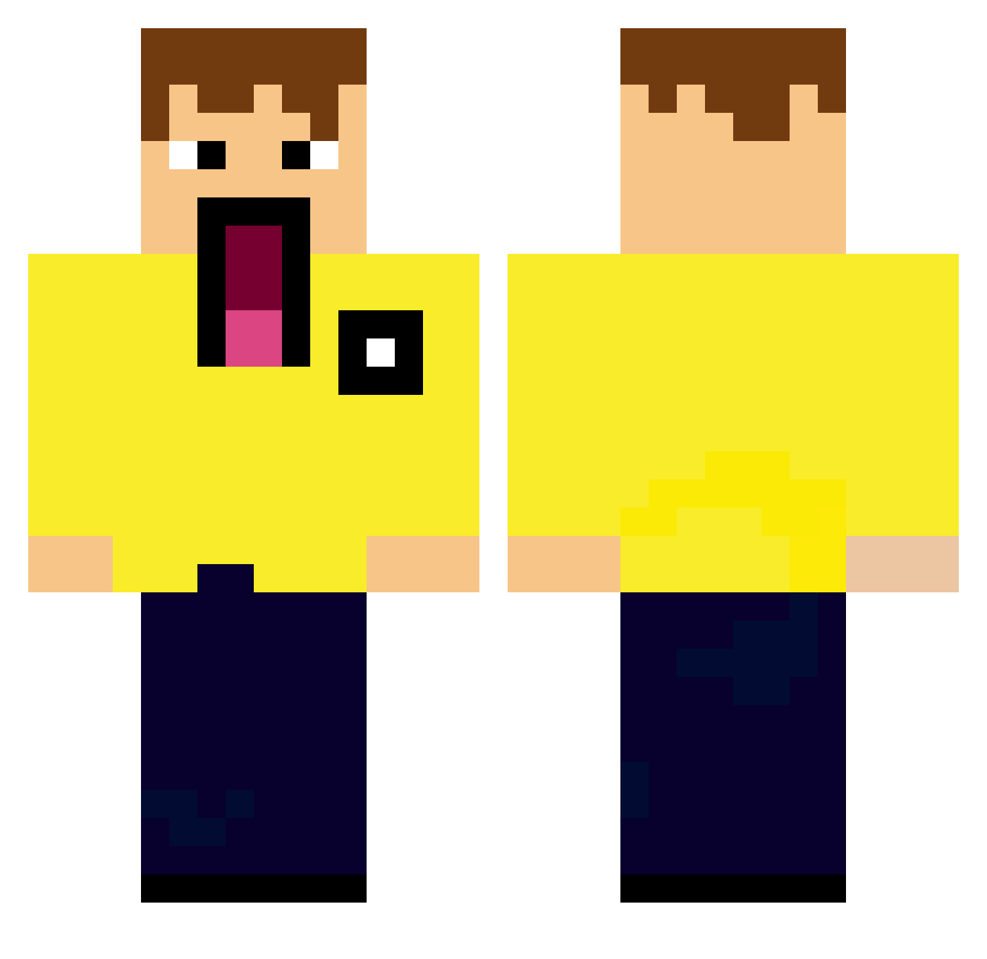 ChngChng Minecraft skin, front and back view
