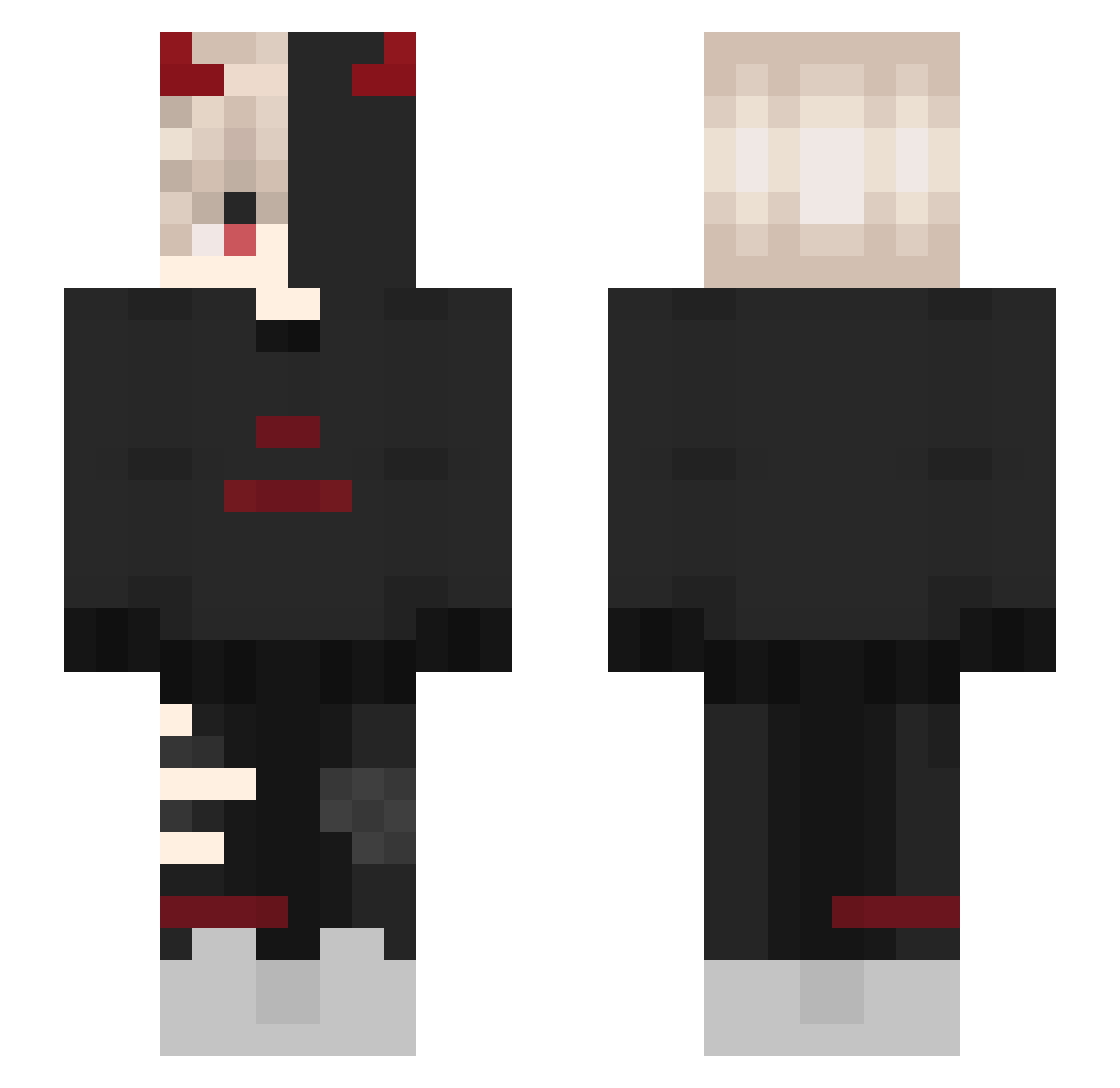 alse_x Minecraft skin, front and back view
