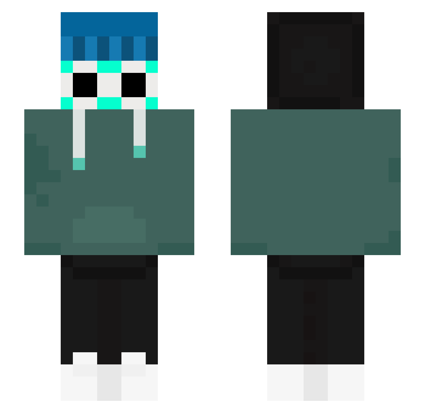 yq3s Minecraft skin, front and back view
