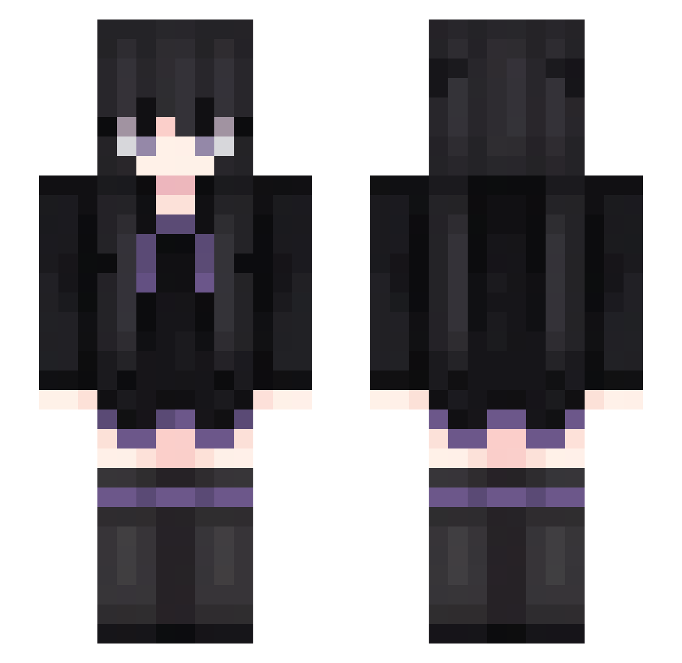 stelith Minecraft skin, front and back view
