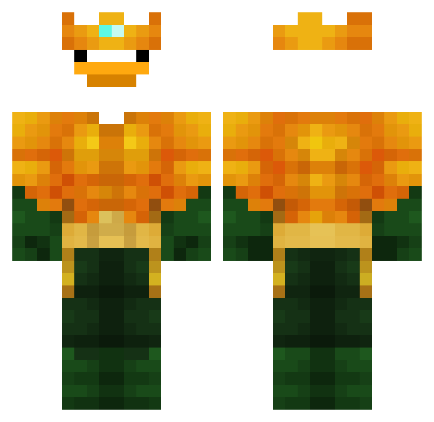 Virtue007 Minecraft skin, front and back view