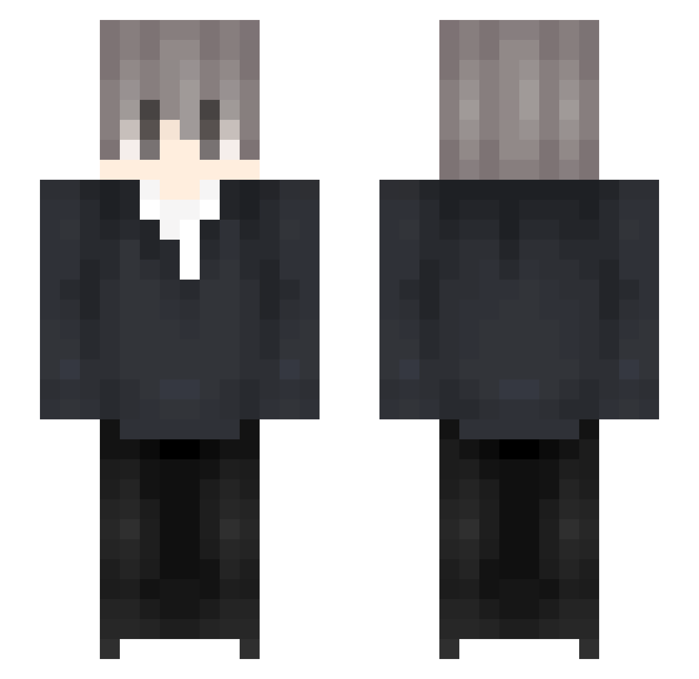 Rranr Minecraft skin, front and back view