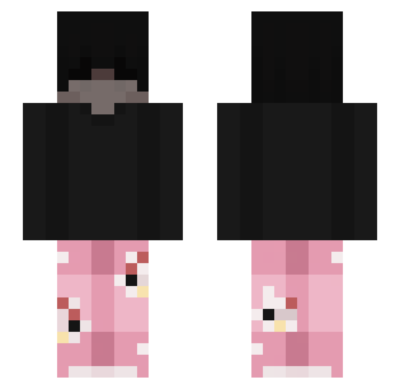 gewittern Minecraft skin, front and back view