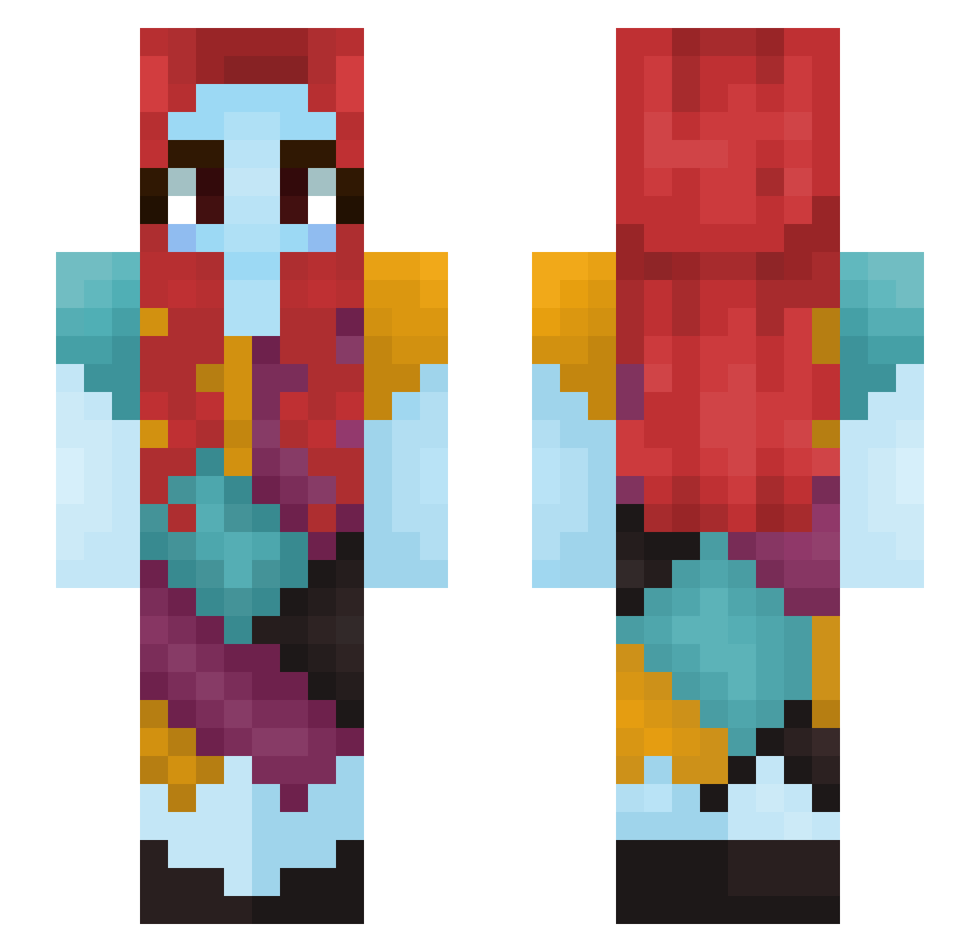 Beatrix_26 Minecraft skin, front and back view