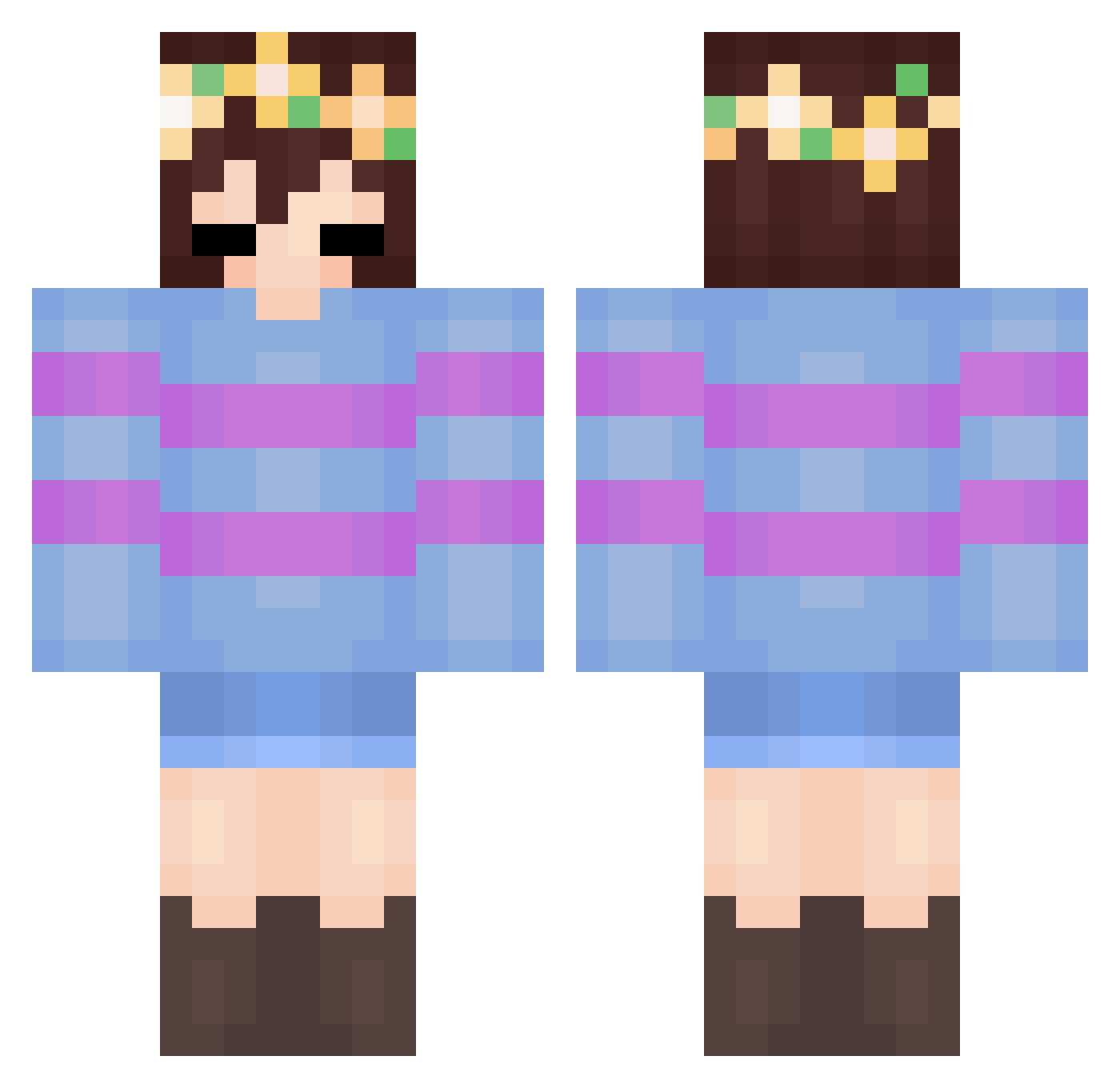 Ciiyaa Minecraft skin, front and back view