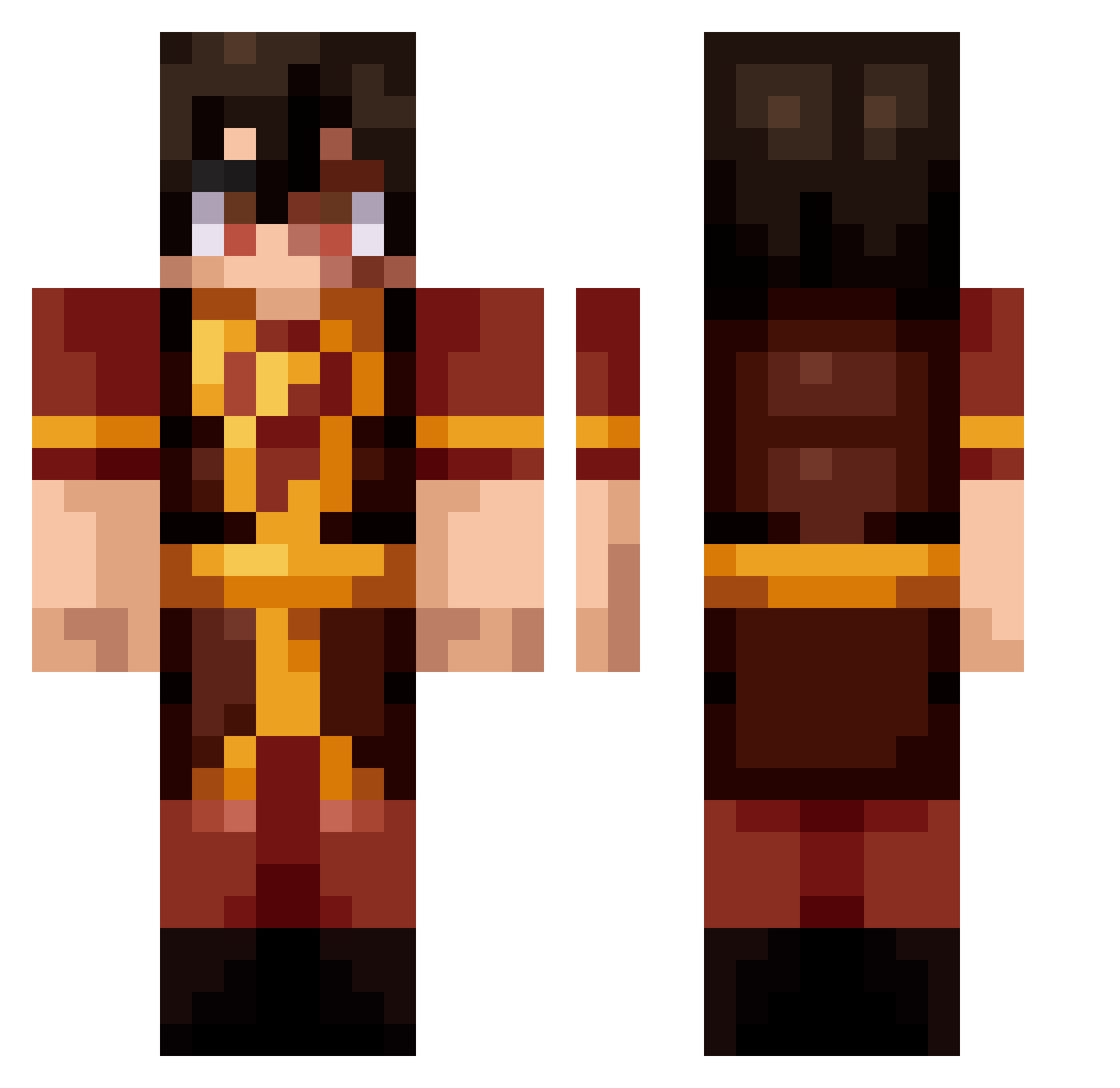 Roo12 Minecraft skin, front and back view