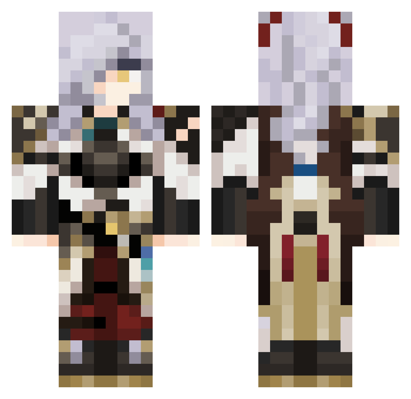 BiffManly Minecraft skin, front and back view