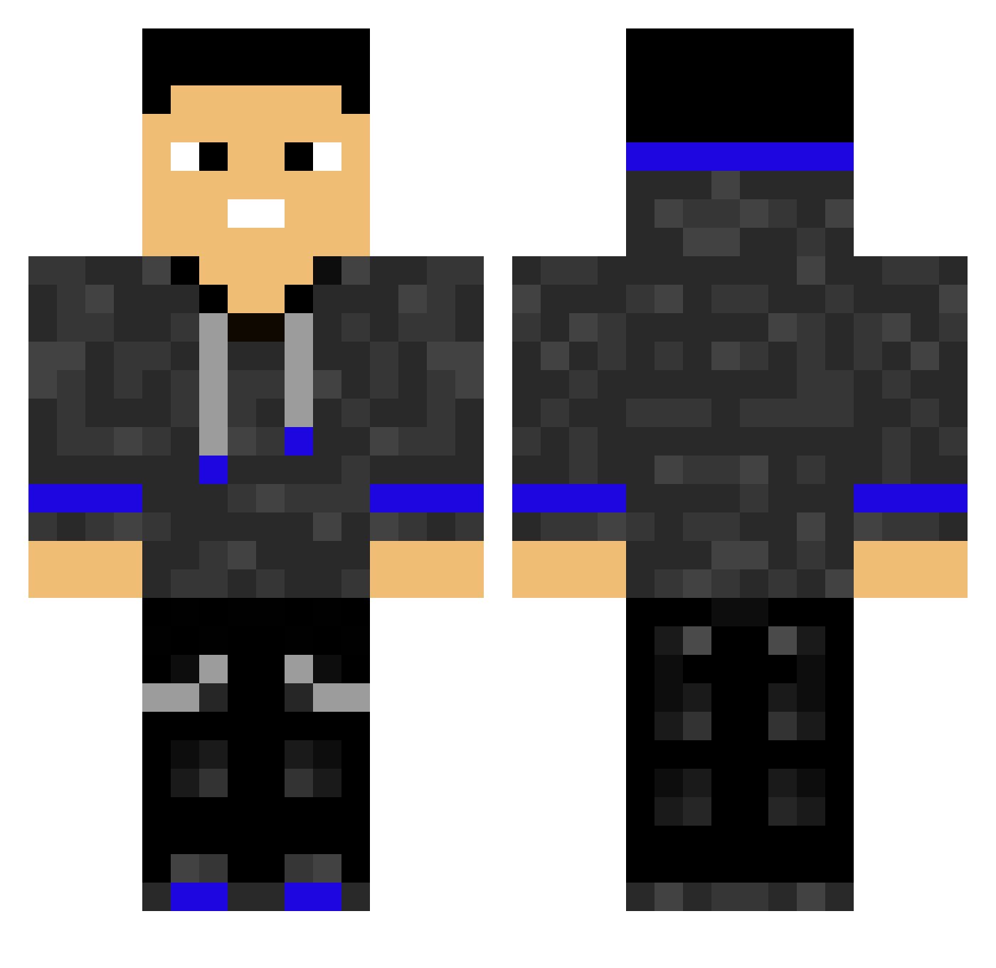 Poultryman Minecraft skin, front and back view