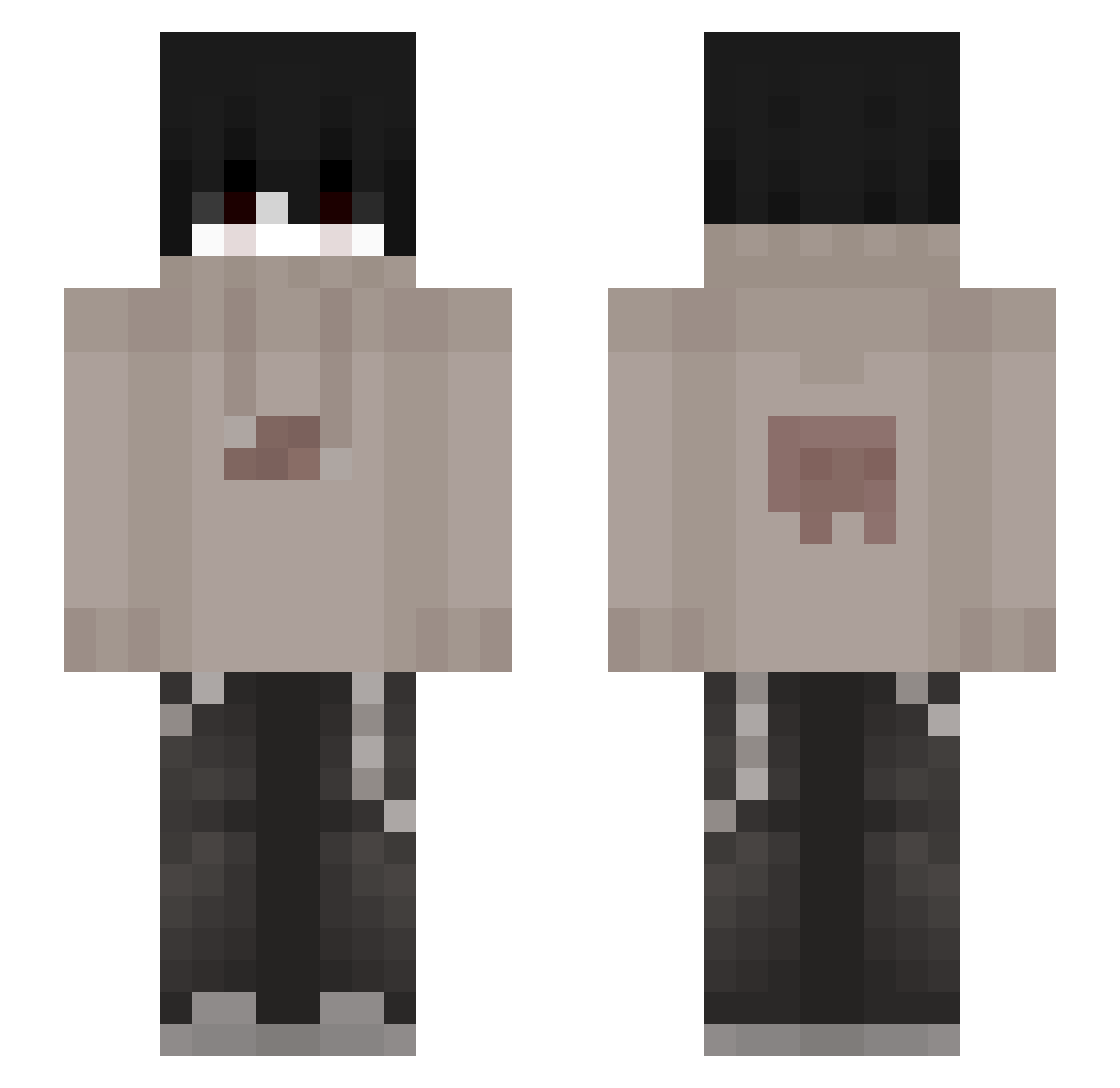 StepeGG Minecraft skin, front and back view