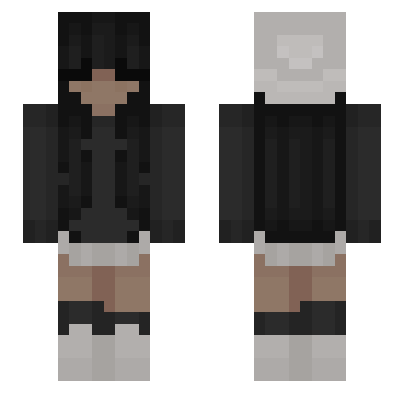 ItzbotJess Minecraft skin, front and back view