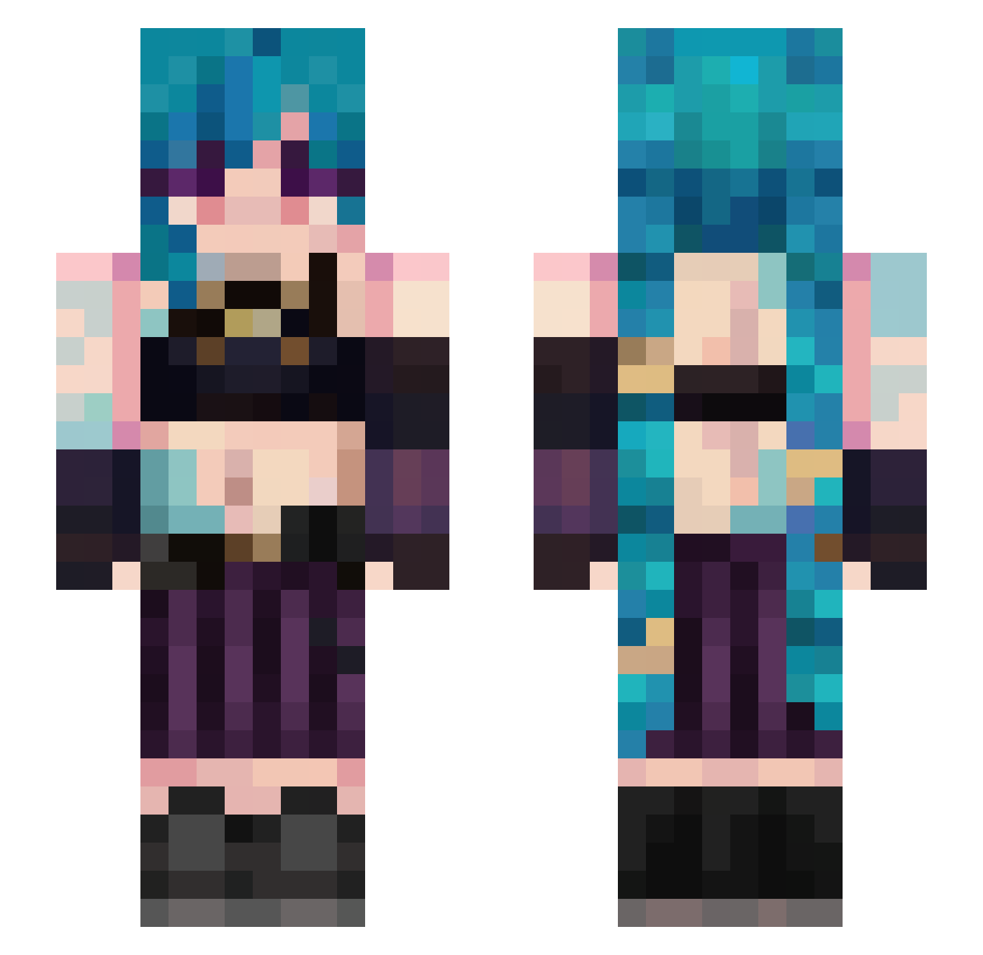 Slernw_ Minecraft skin, front and back view