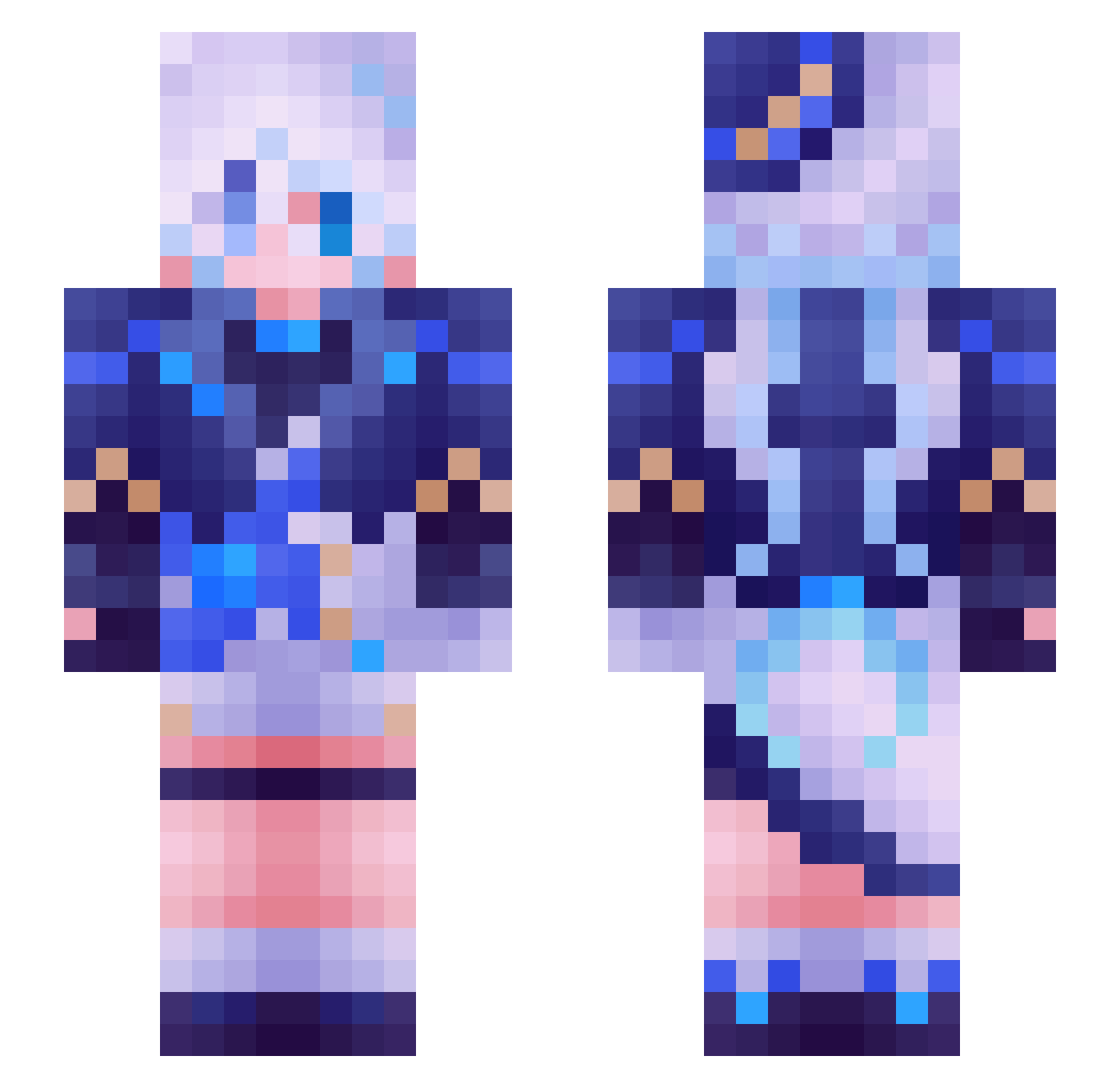 nnbqkl Minecraft skin, front and back view