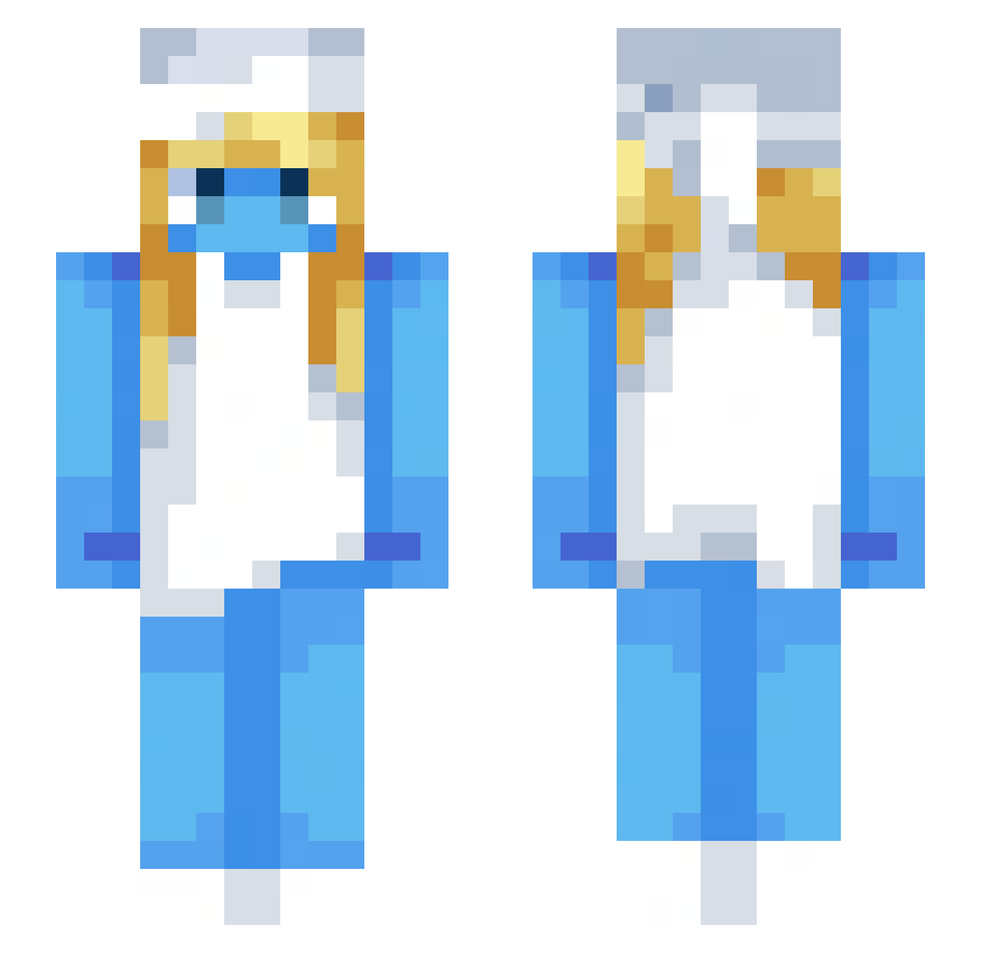 xamaka Minecraft skin, front and back view