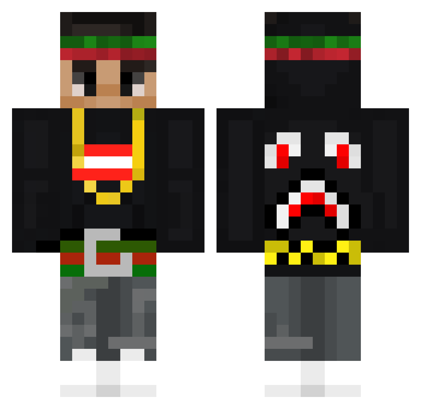 Mycosepp Minecraft skin, front and back view