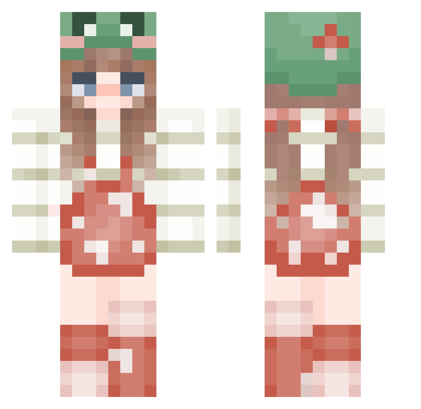 xScarletKnightx Minecraft skin, front and back view