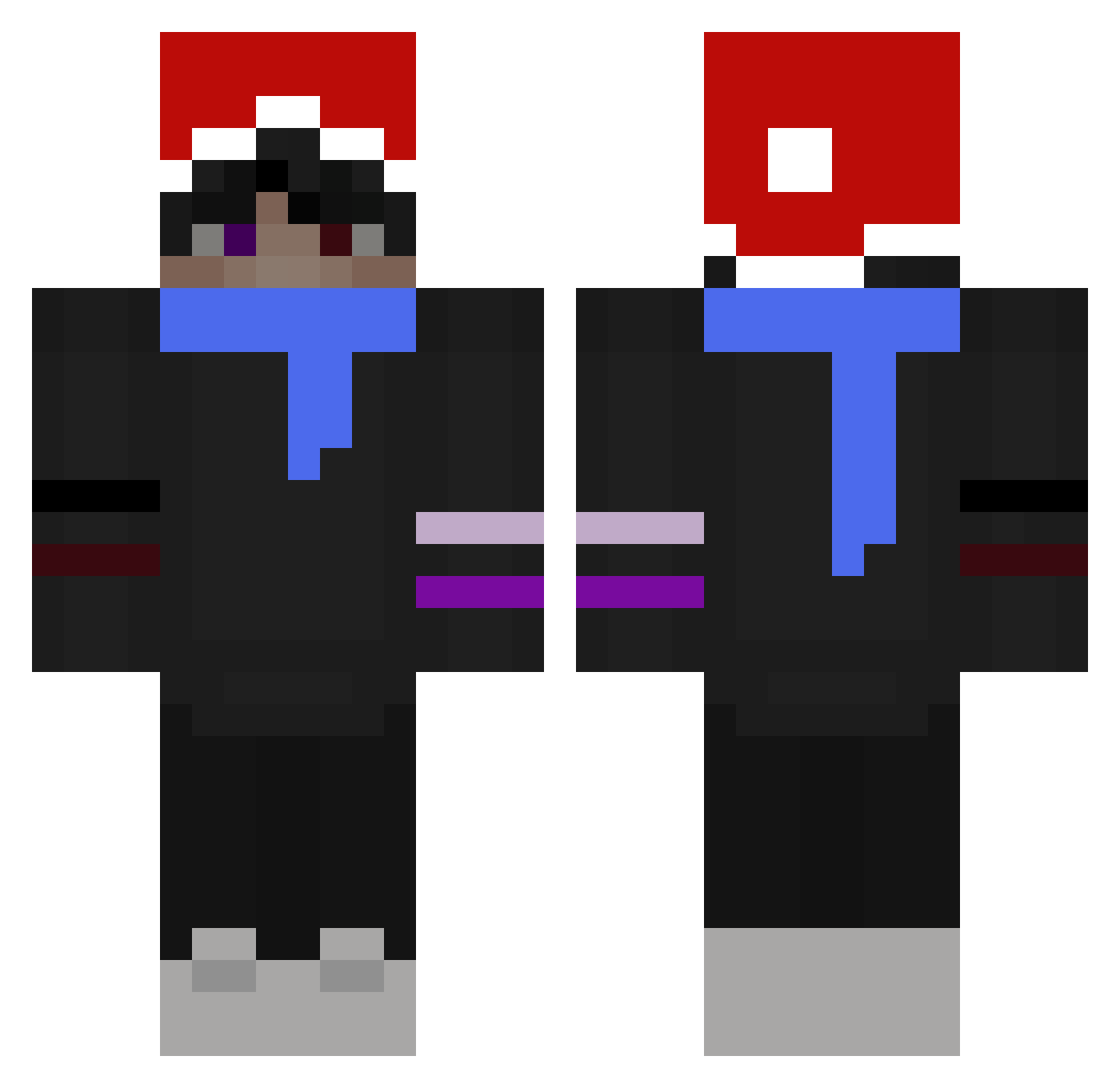 SlyNavigator Minecraft skin, front and back view