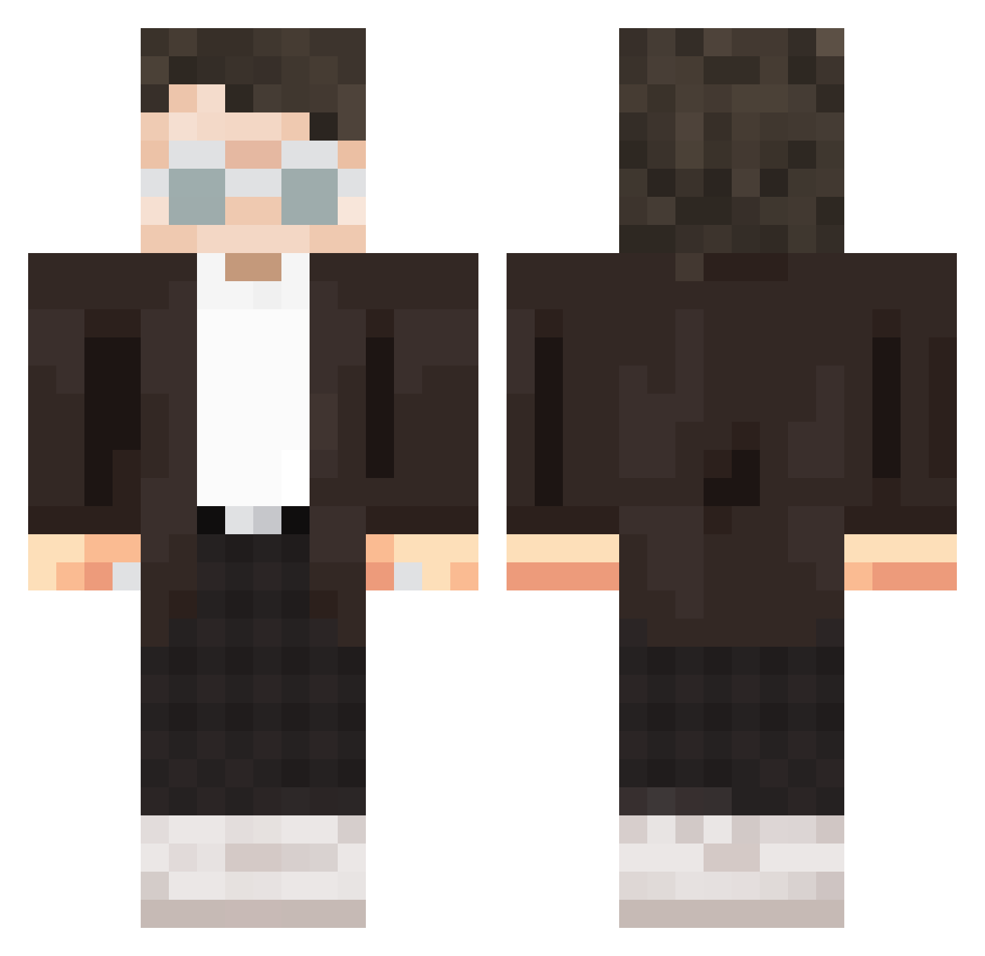 shirothekidd Minecraft skin, front and back view