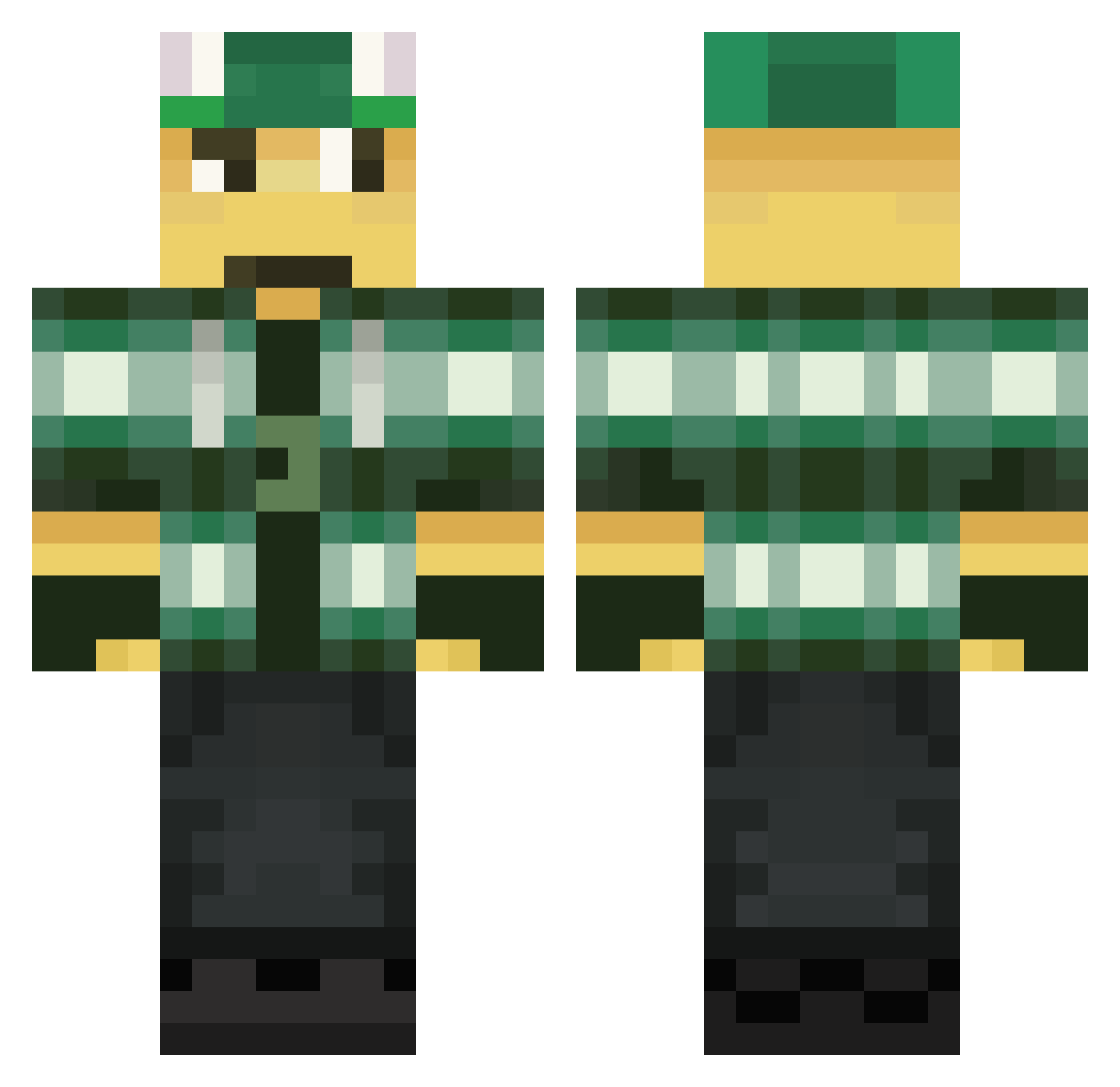 RadicalIced Minecraft skin, front and back view