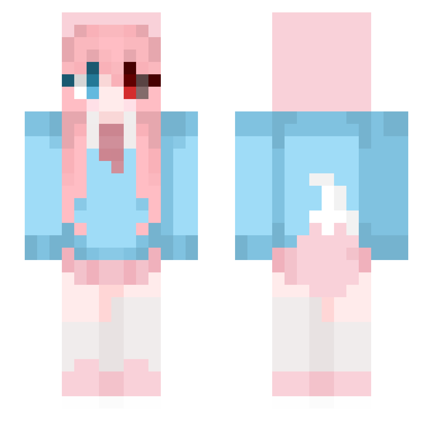 yumeozz Minecraft skin, front and back view