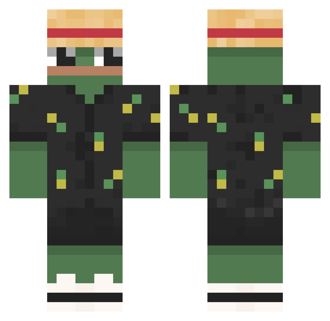 KromatiK2186 Minecraft skin, front and back view