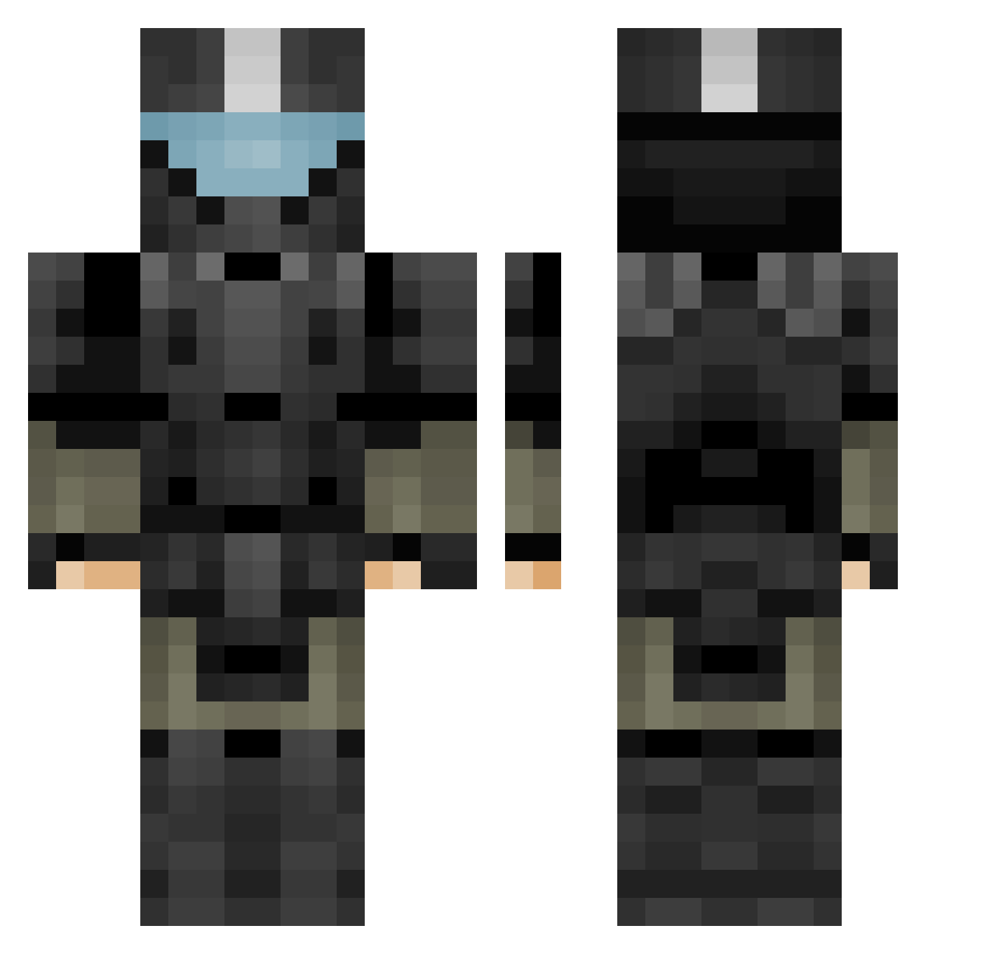 Krazor95 Minecraft skin, front and back view