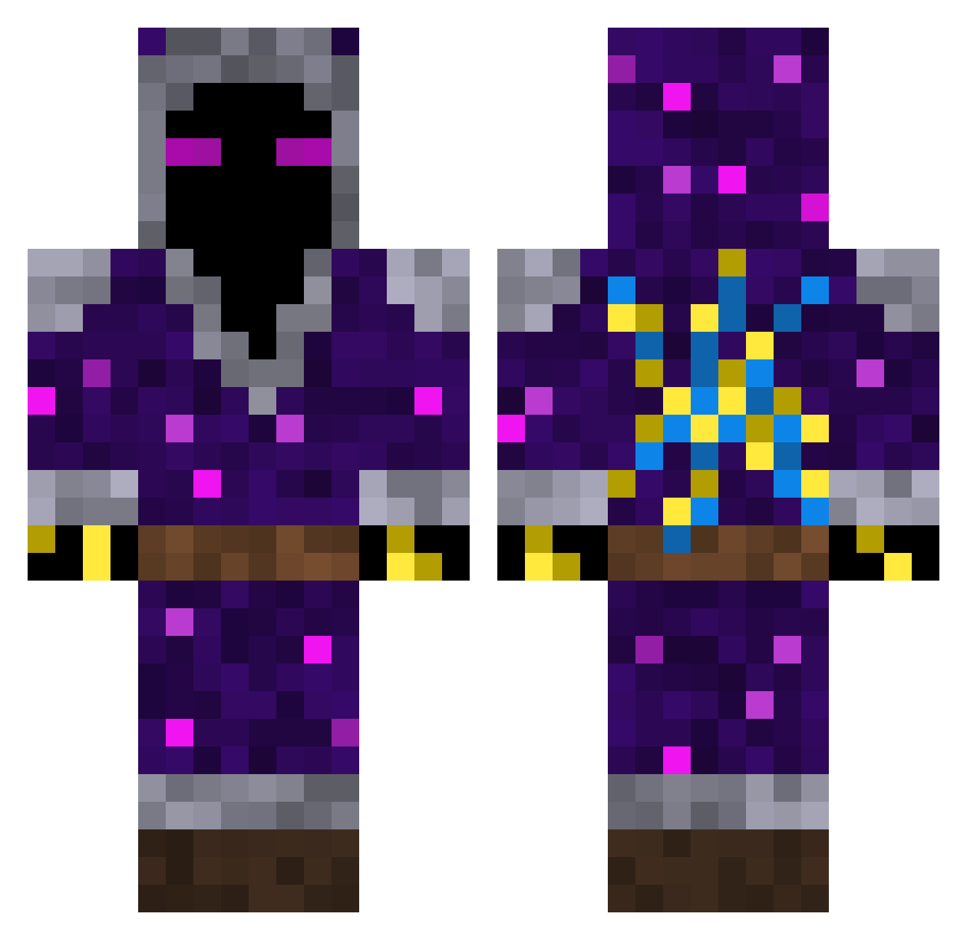 thunderburst Minecraft skin, front and back view
