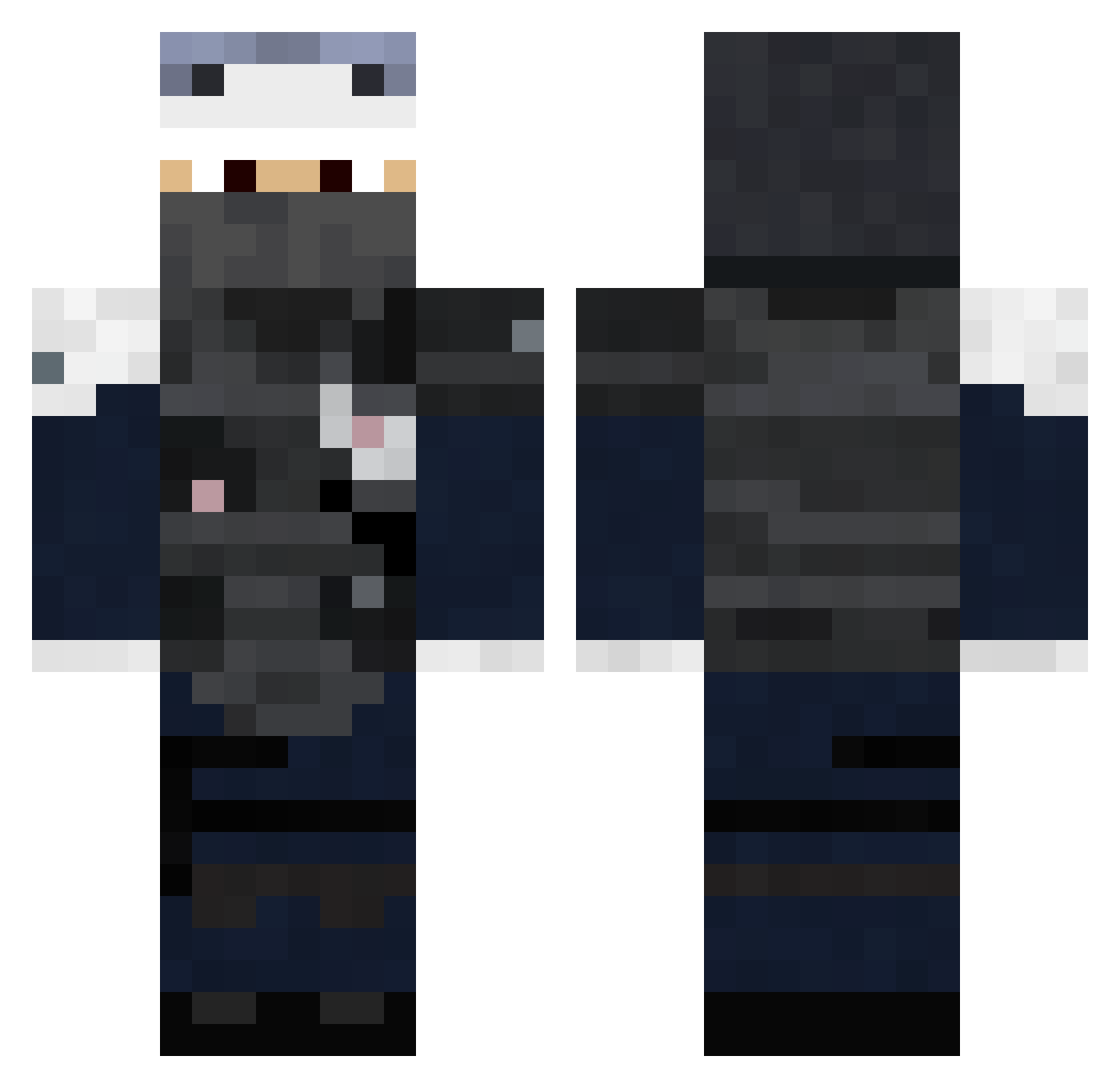 zeroanon Minecraft skin, front and back view