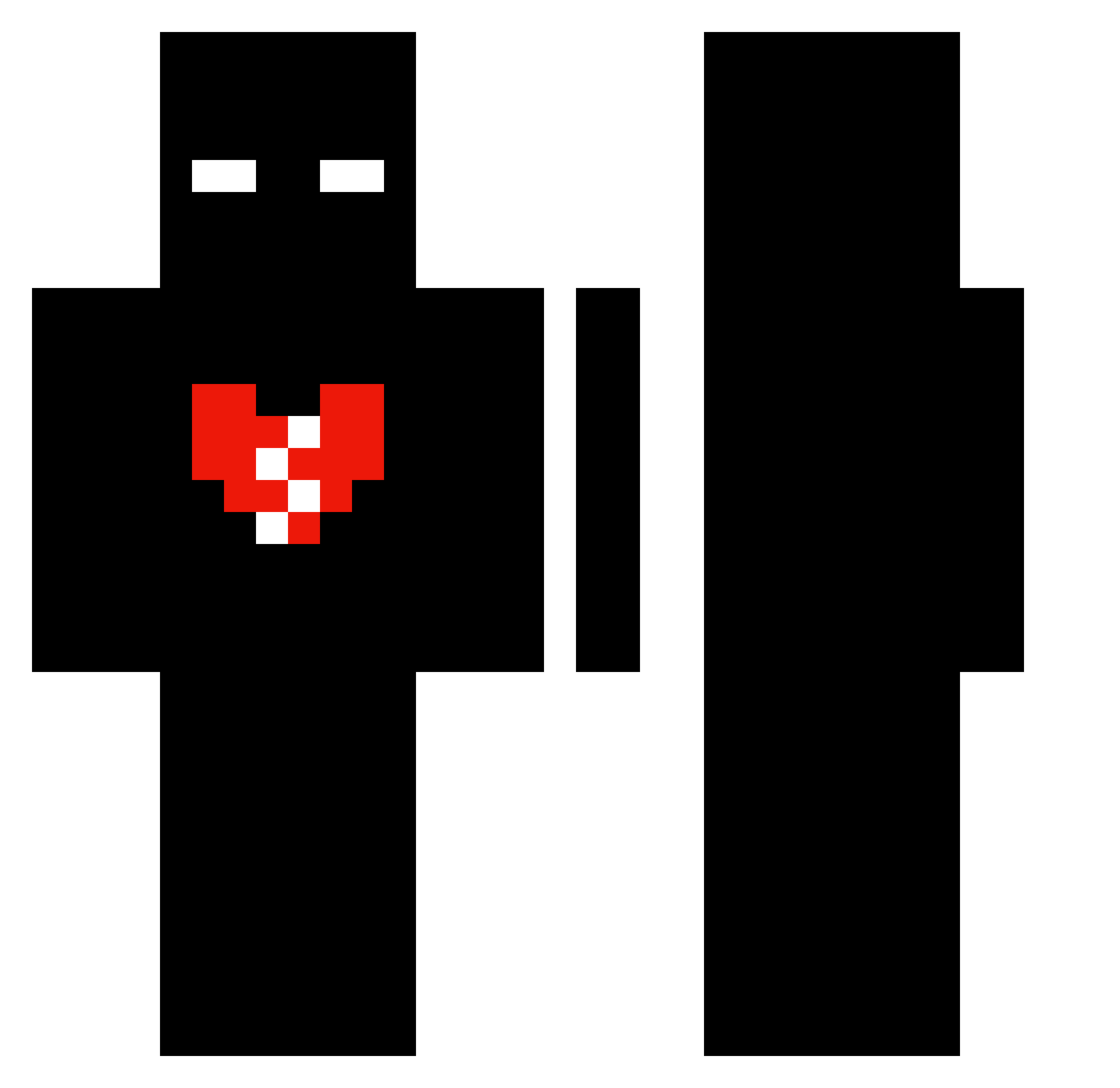 pxsq Minecraft skin, front and back view