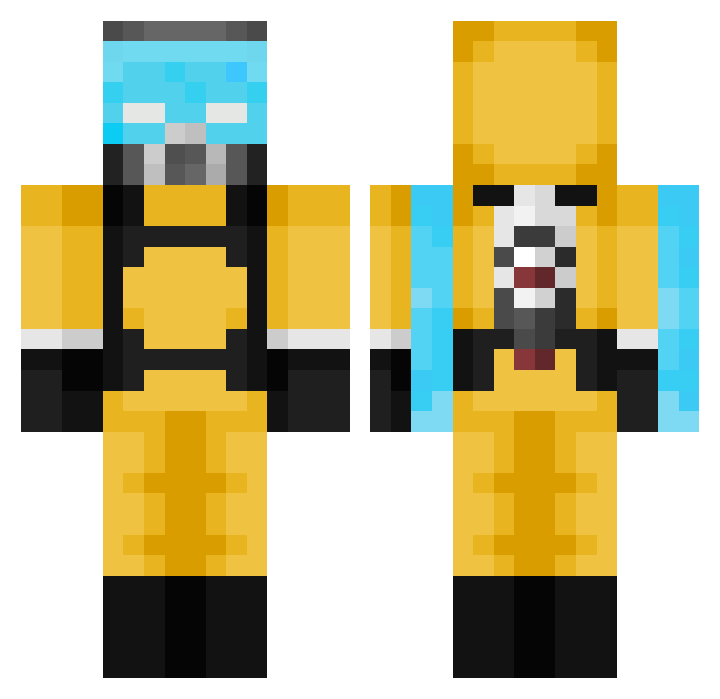 Oar5 Minecraft skin, front and back view