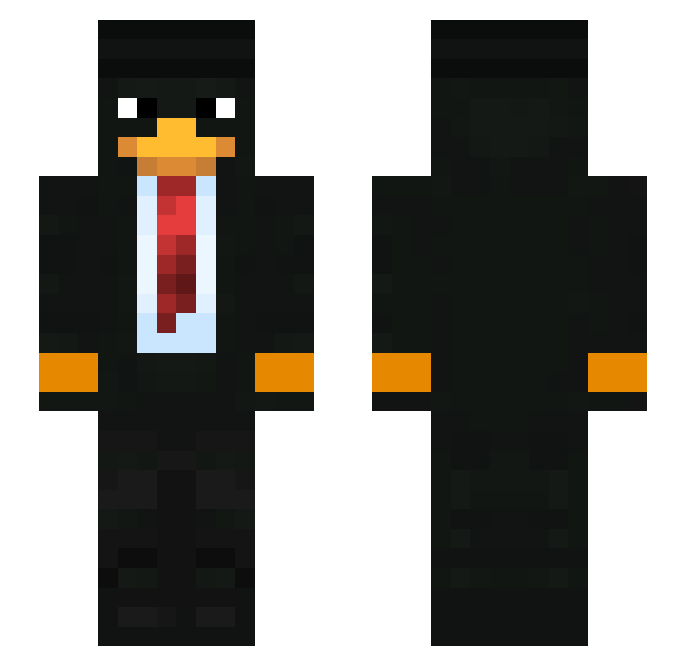 Saixq Minecraft skin, front and back view
