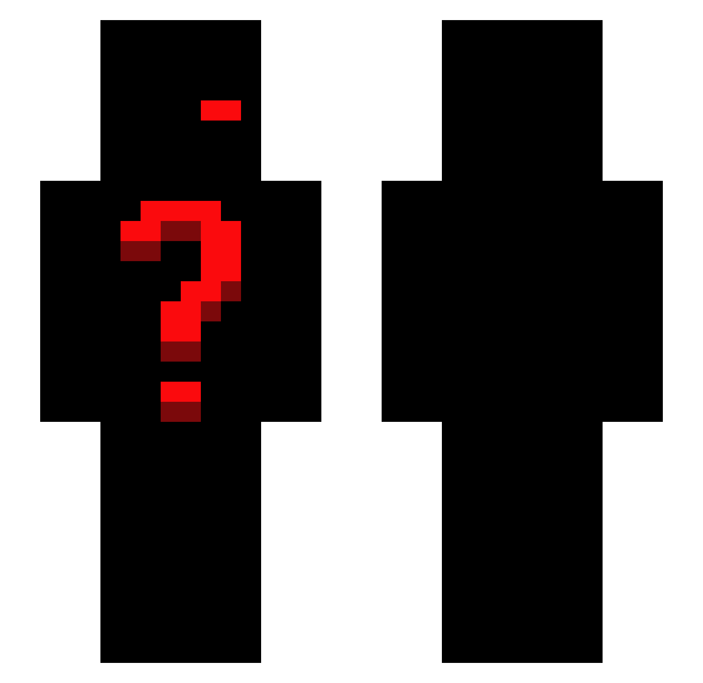 ExoX00 Minecraft skin, front and back view