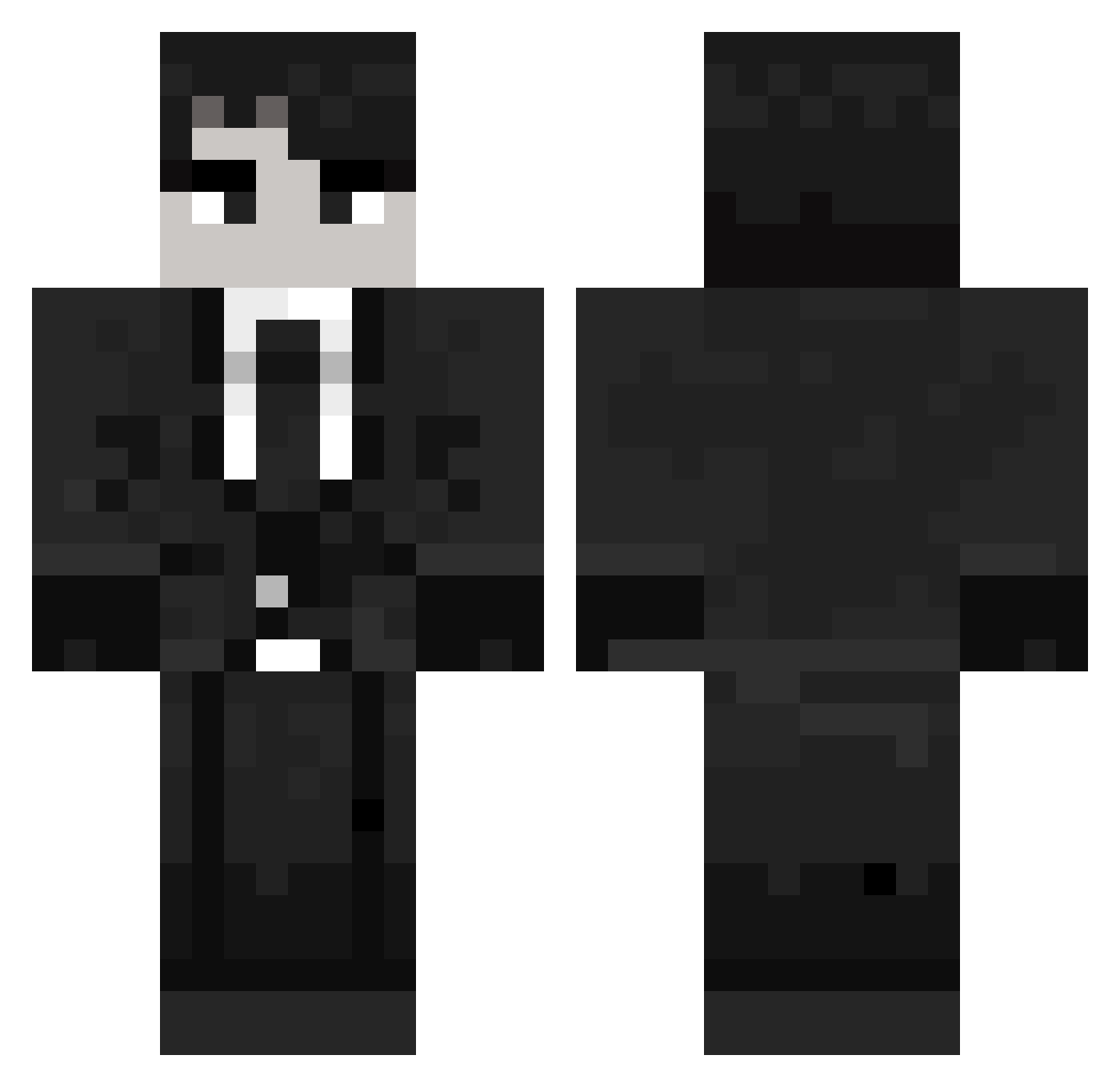 Sipdooka Minecraft skin, front and back view