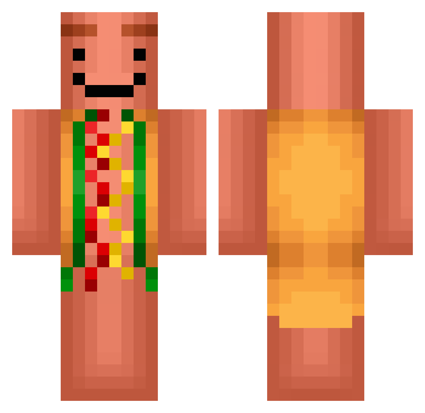 Itz_Peach Minecraft skin, front and back view