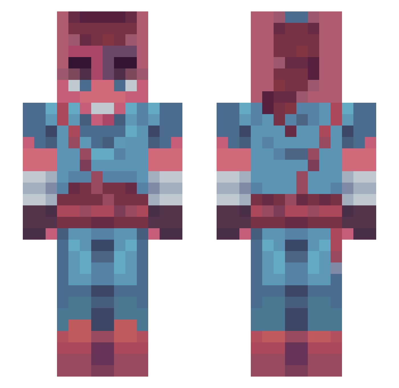 AutumnLeif Minecraft skin, front and back view