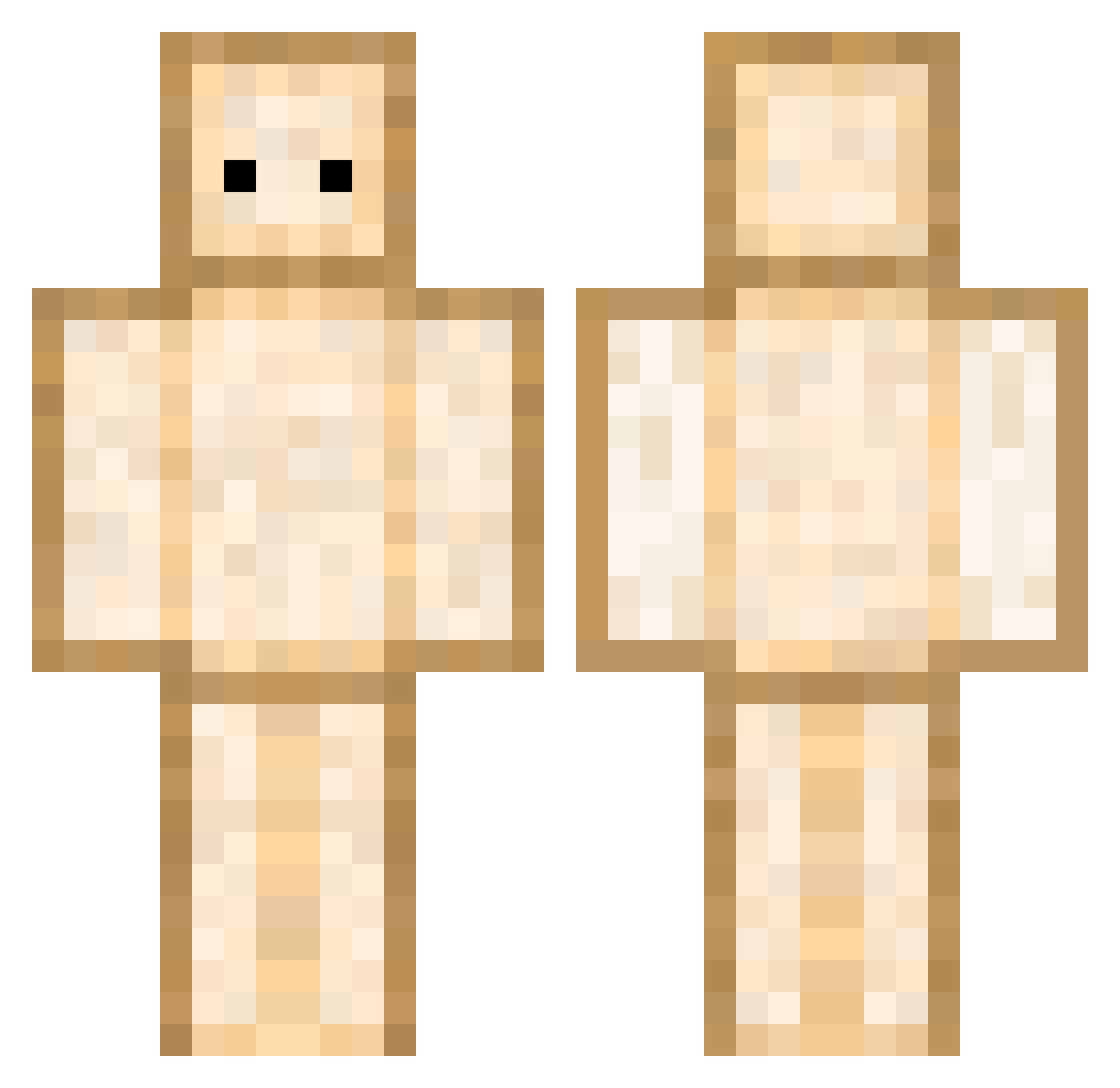 Tornowida Minecraft skin, front and back view