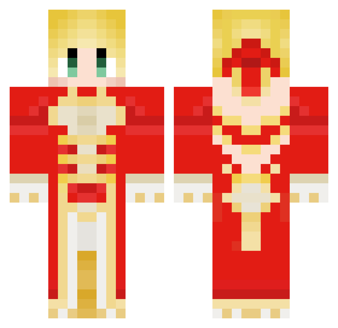 Jeanette Minecraft skin, front and back view