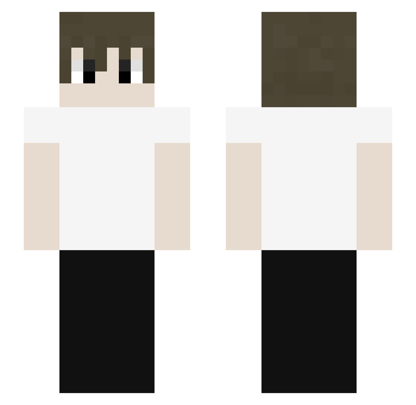 ratdud Minecraft skin, front and back view