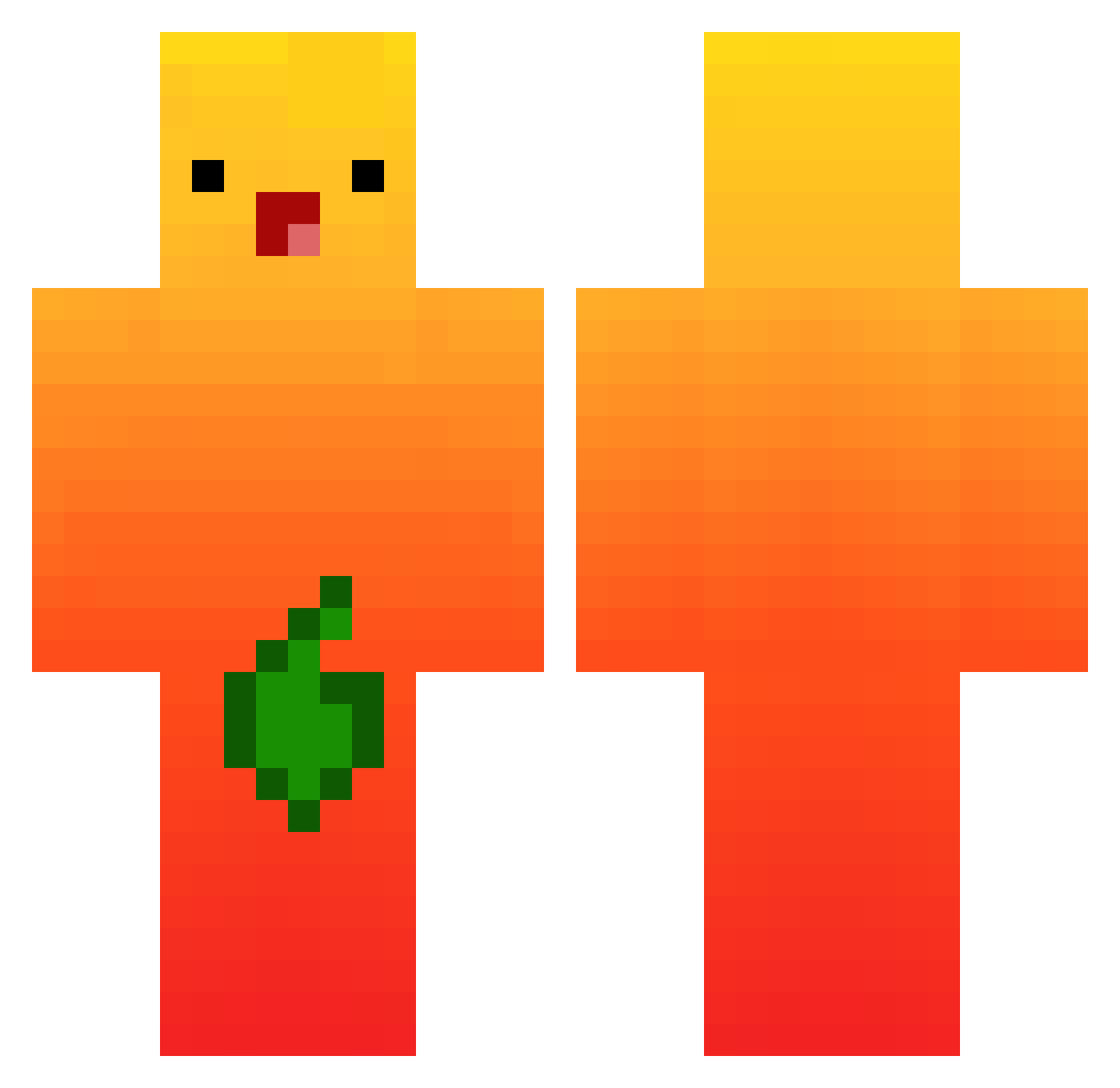 Joaacc0 Minecraft skin, front and back view