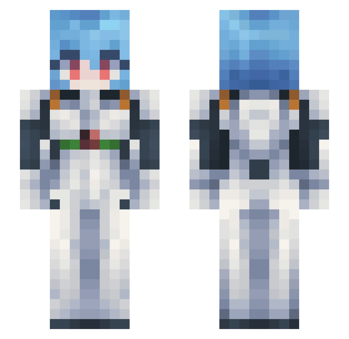 DeniskaOFF Minecraft skin, front and back view