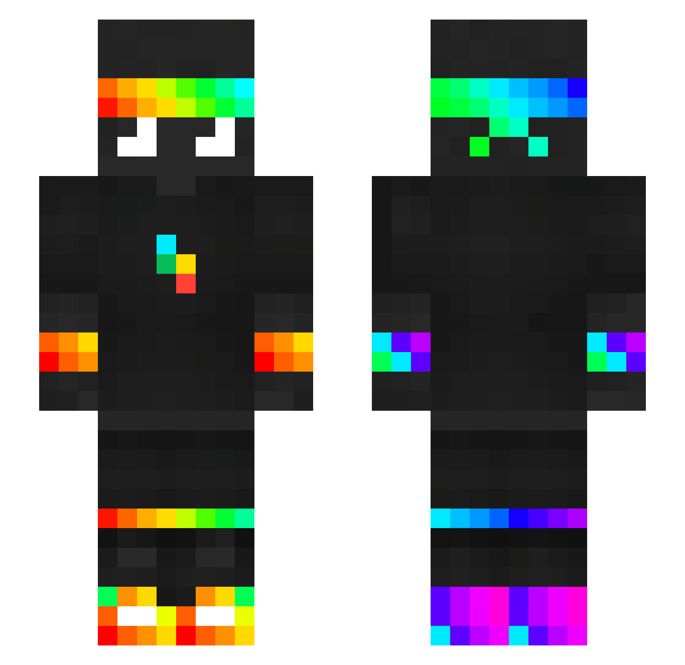 emikuwu Minecraft skin, front and back view