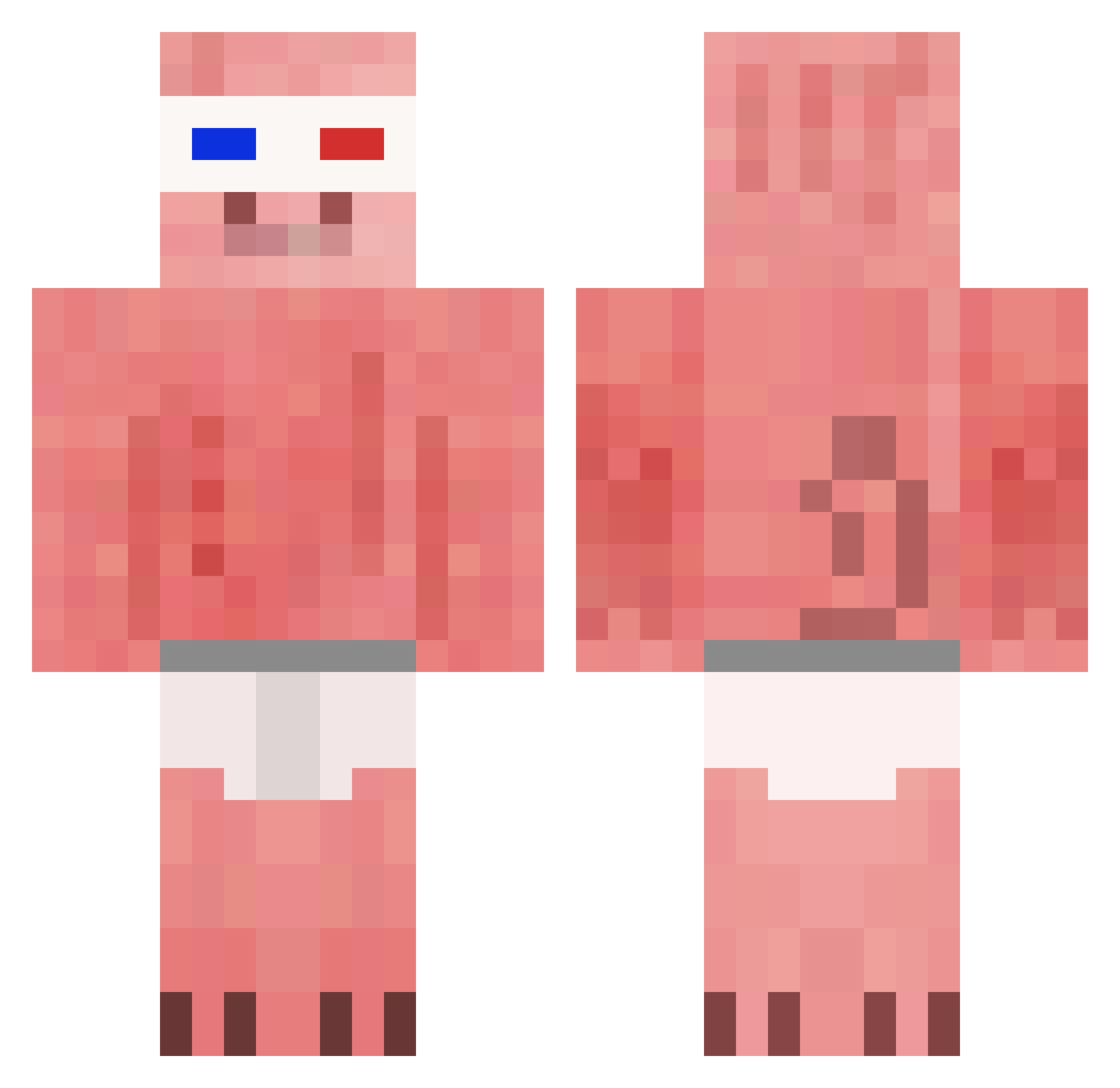 Mqsterr Minecraft skin, front and back view