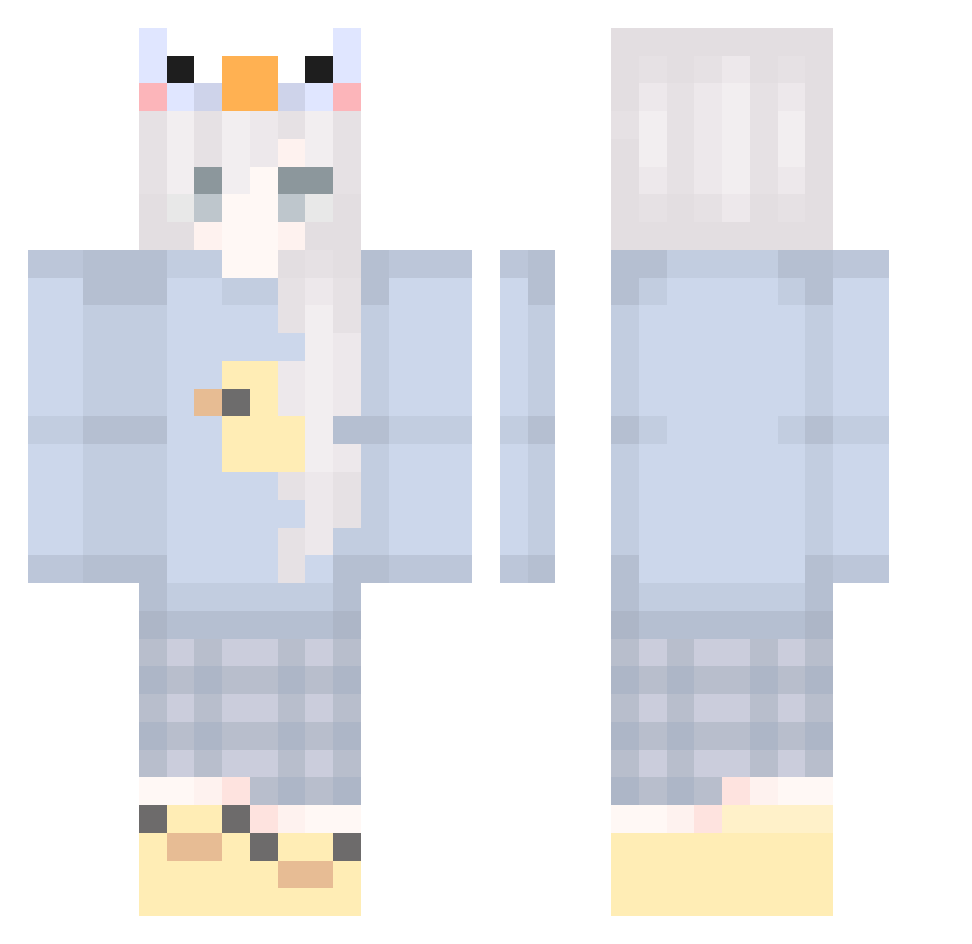 Yamanashi_ Minecraft skin, front and back view