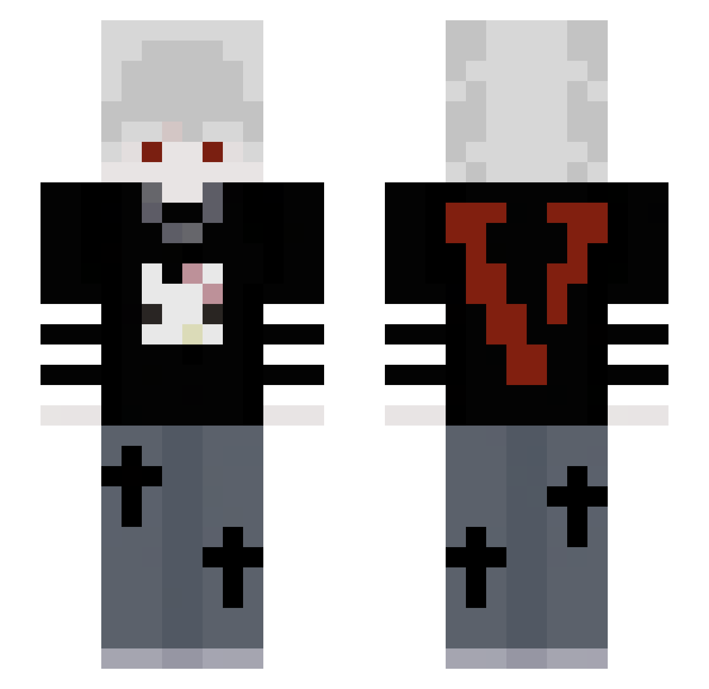 THEKIDNEXTOYOU Minecraft skin, front and back view