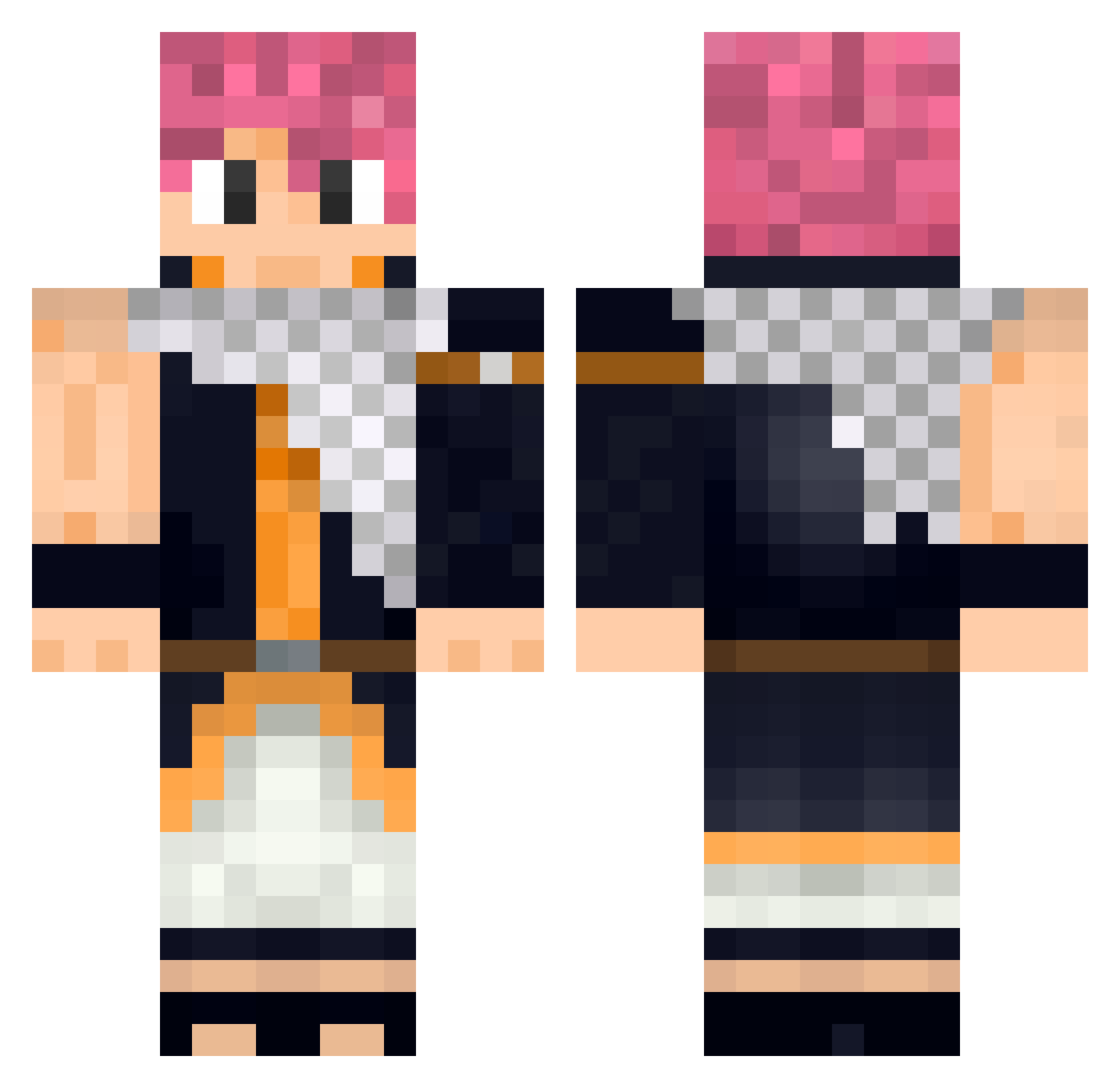 Liopley Minecraft skin, front and back view